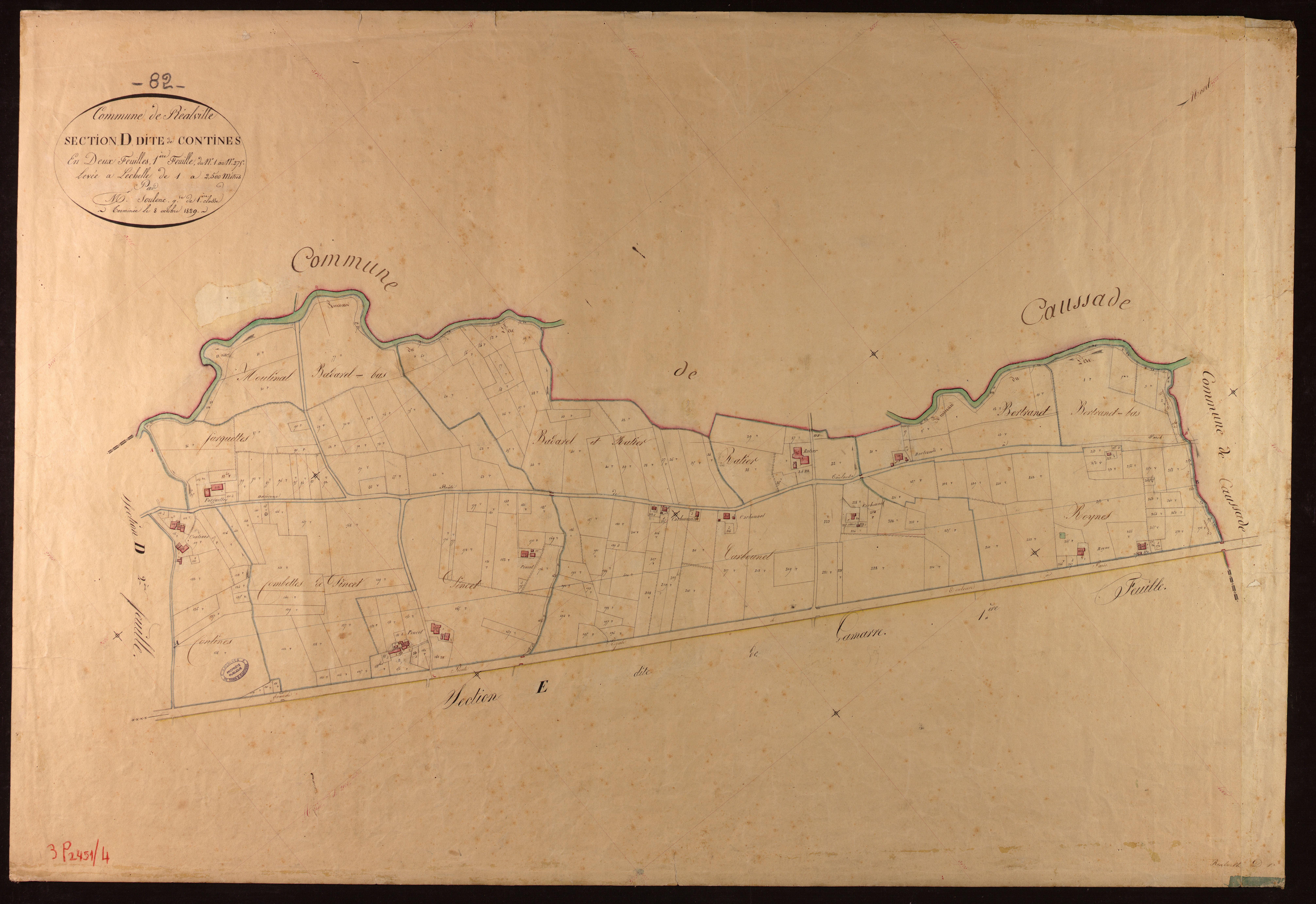 Réalville - Section D - Contines, 1ère feuille