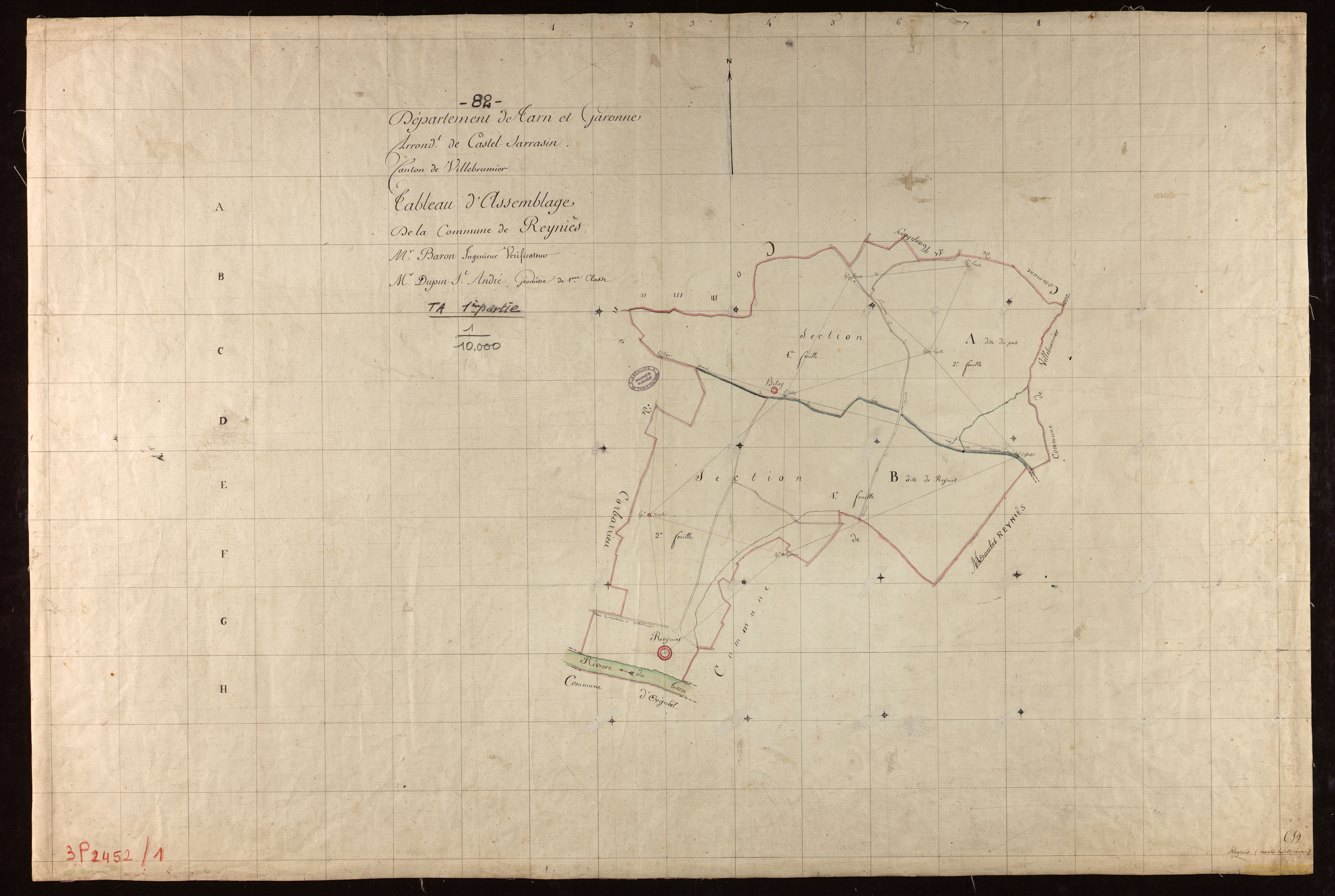 Reyniès - Tableau d'assemblage, 1ère feuille