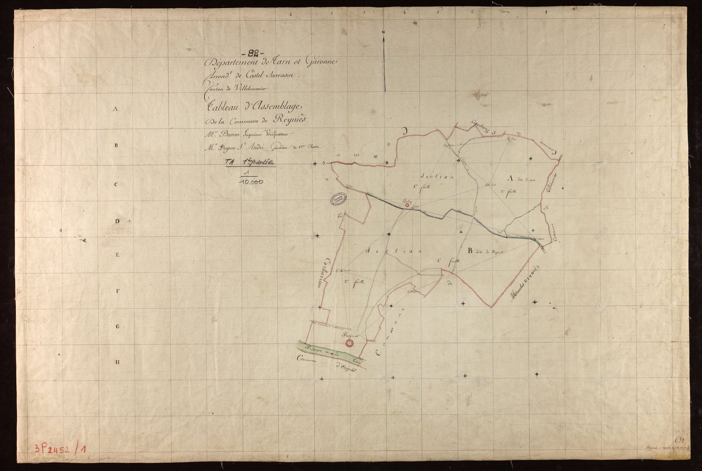 Reyniès - Tableau d'assemblage, 1ère feuille