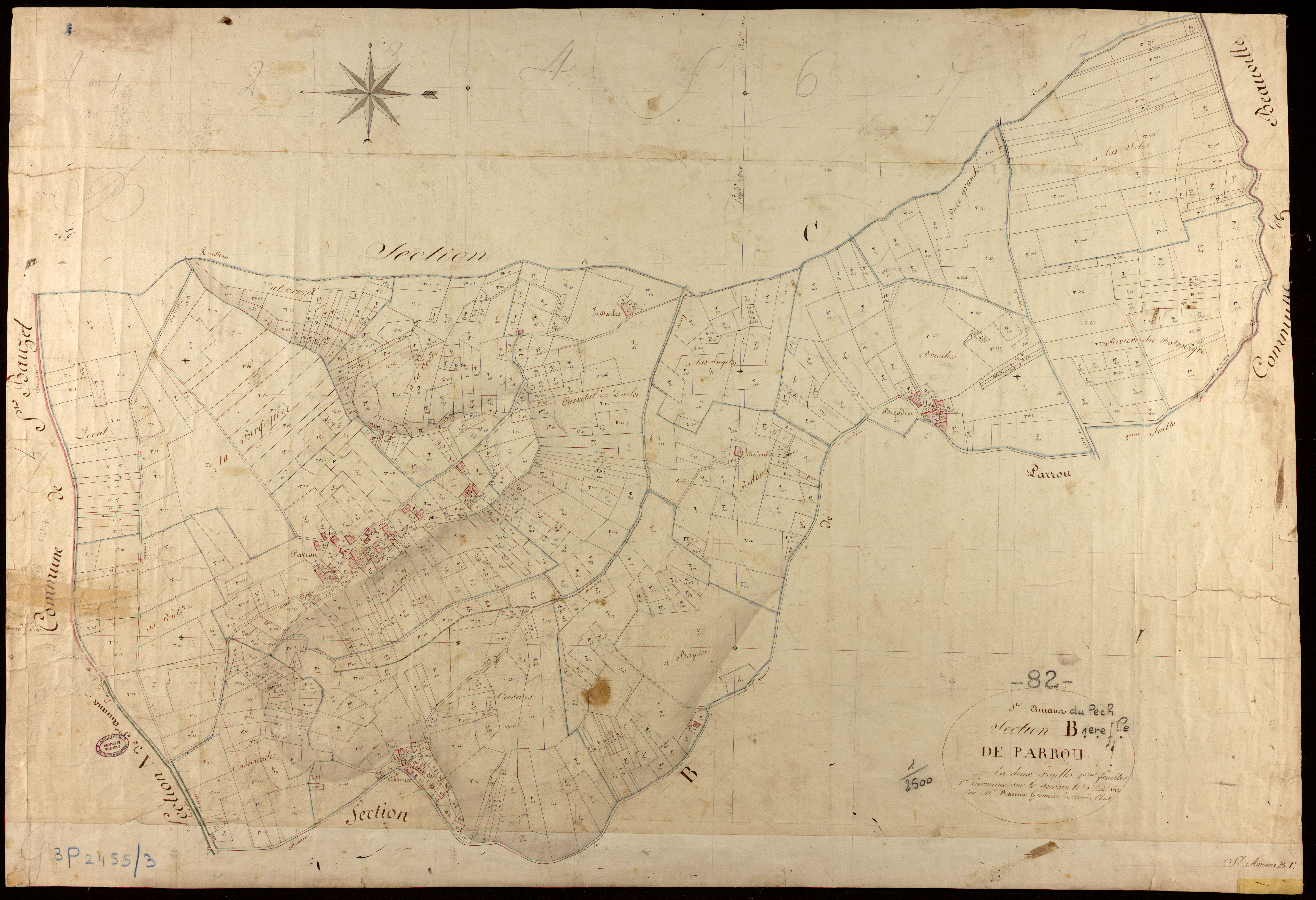 Saint-Amans-du-Pech - Section B - Parrou, 1ère feuille