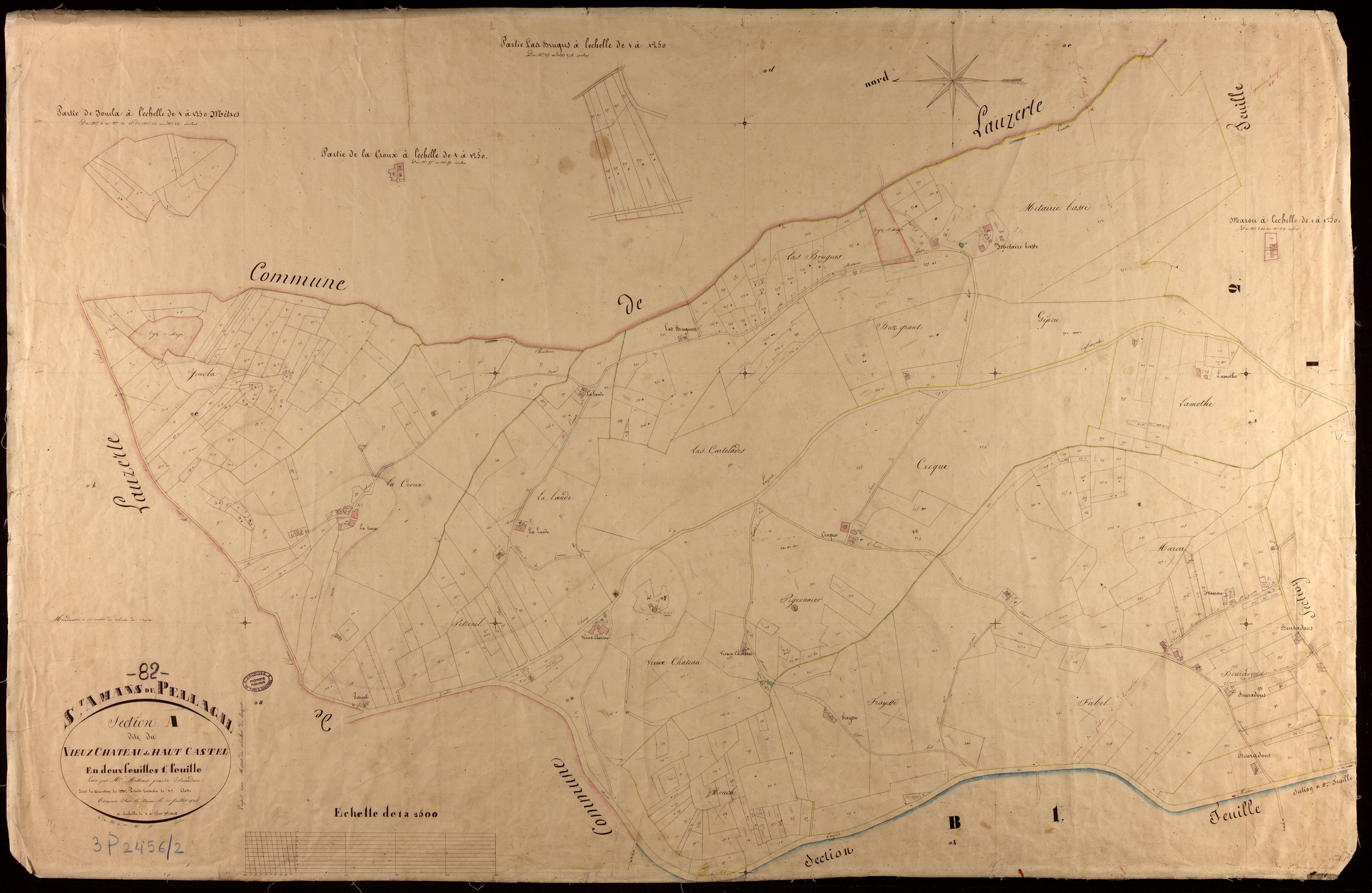 Saint-Amans-de-Pellagal - Section A - Vieux Château de Haut-Castel, 1ère feuille