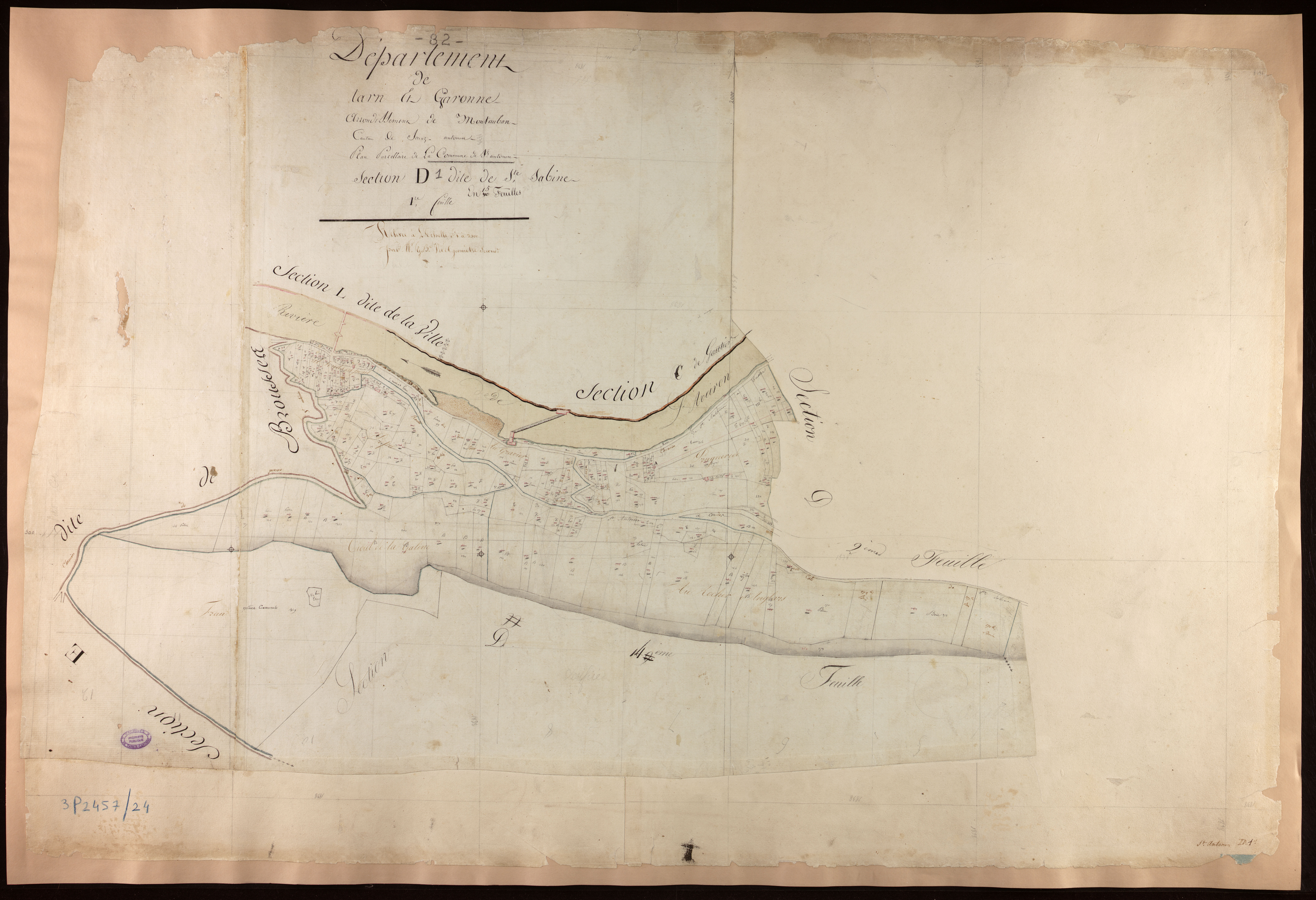 Saint-Antonin-Noble-Val - Section D - Sainte-Sabine, 1ère feuille