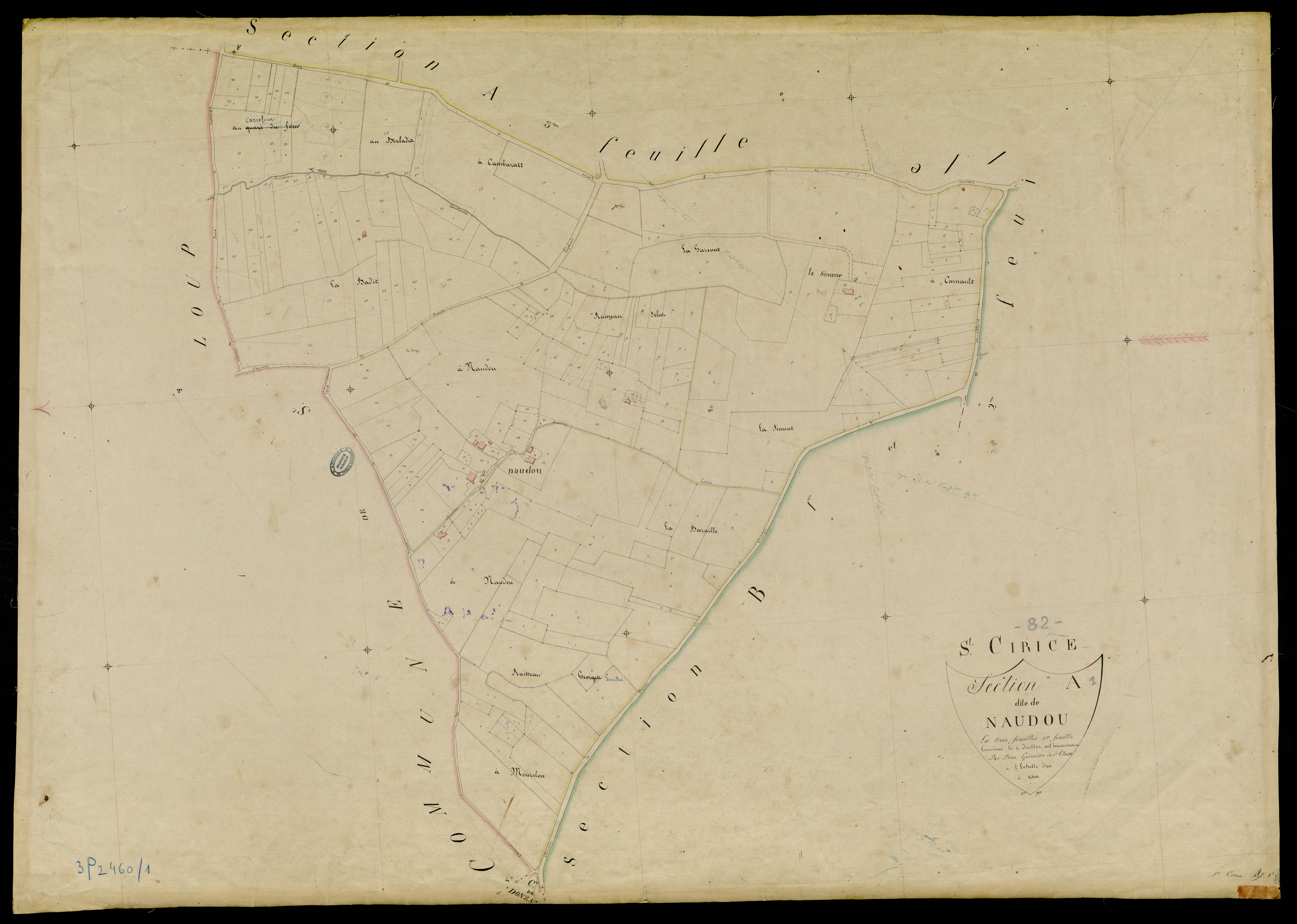 Saint-Cirice - Section A - Naudou, 1ère feuille