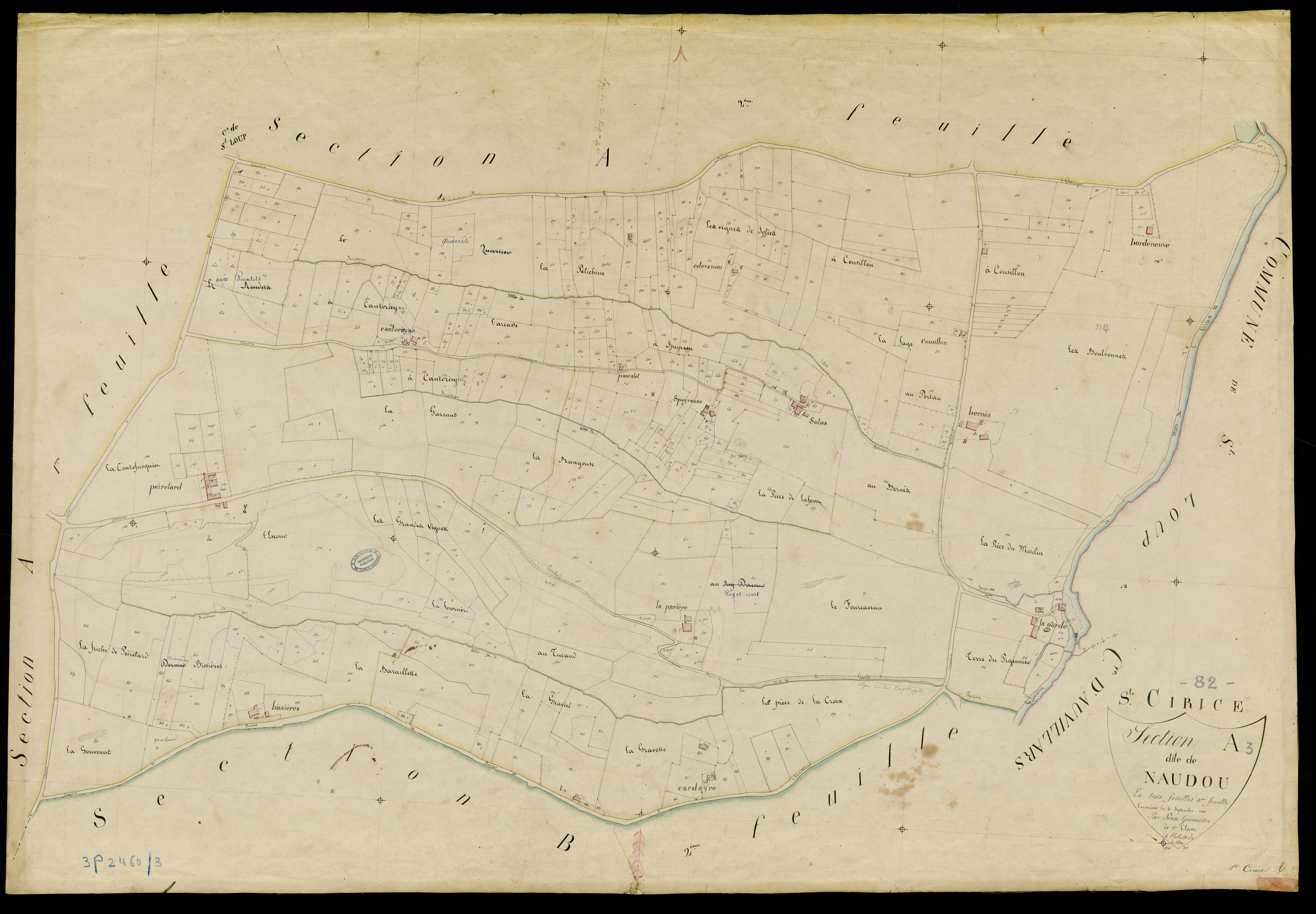 Saint-Cirice - Section A - Naudou, 3e feuille
