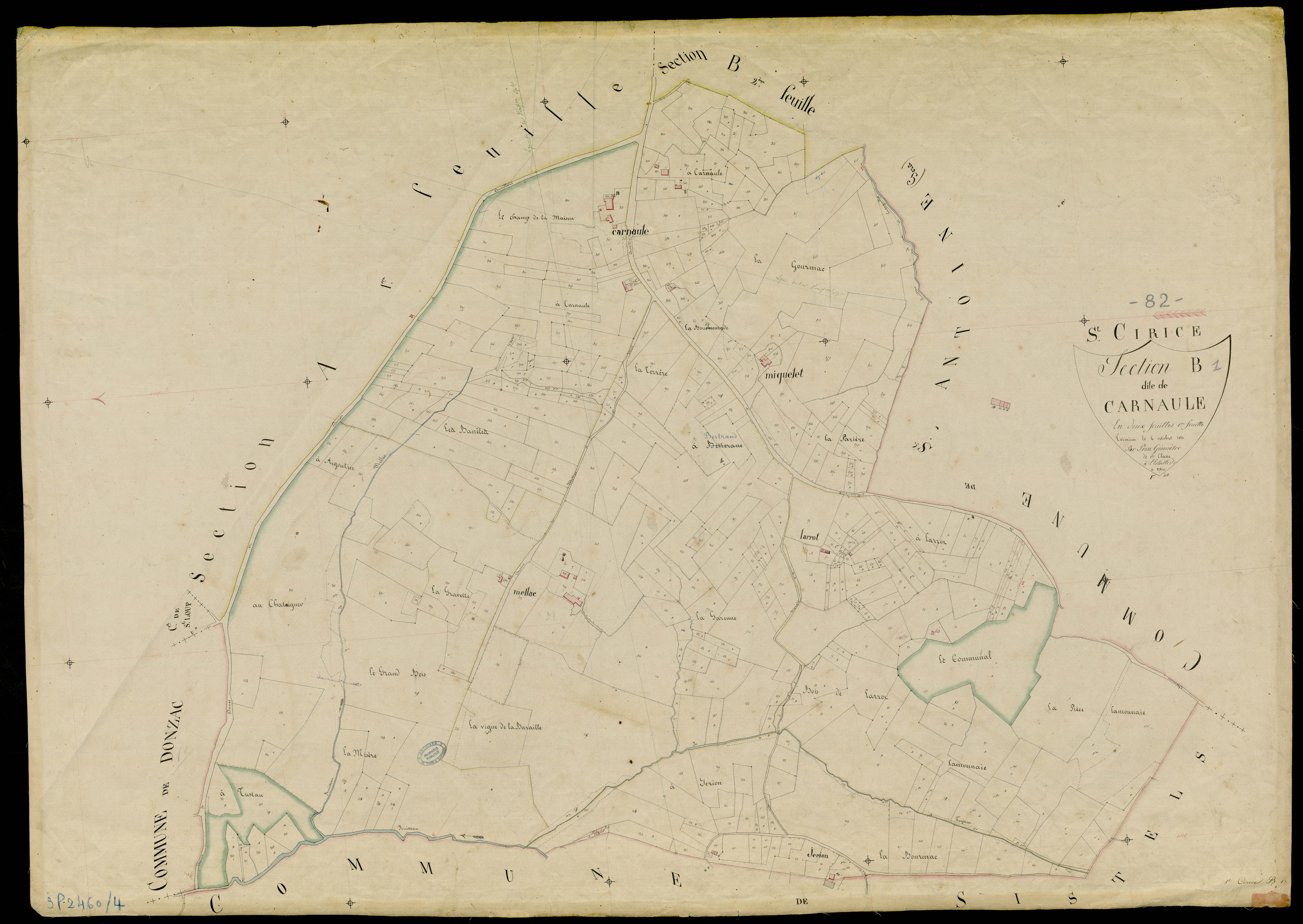Saint-Cirice - Section B - Carnaule, 1ère feuille