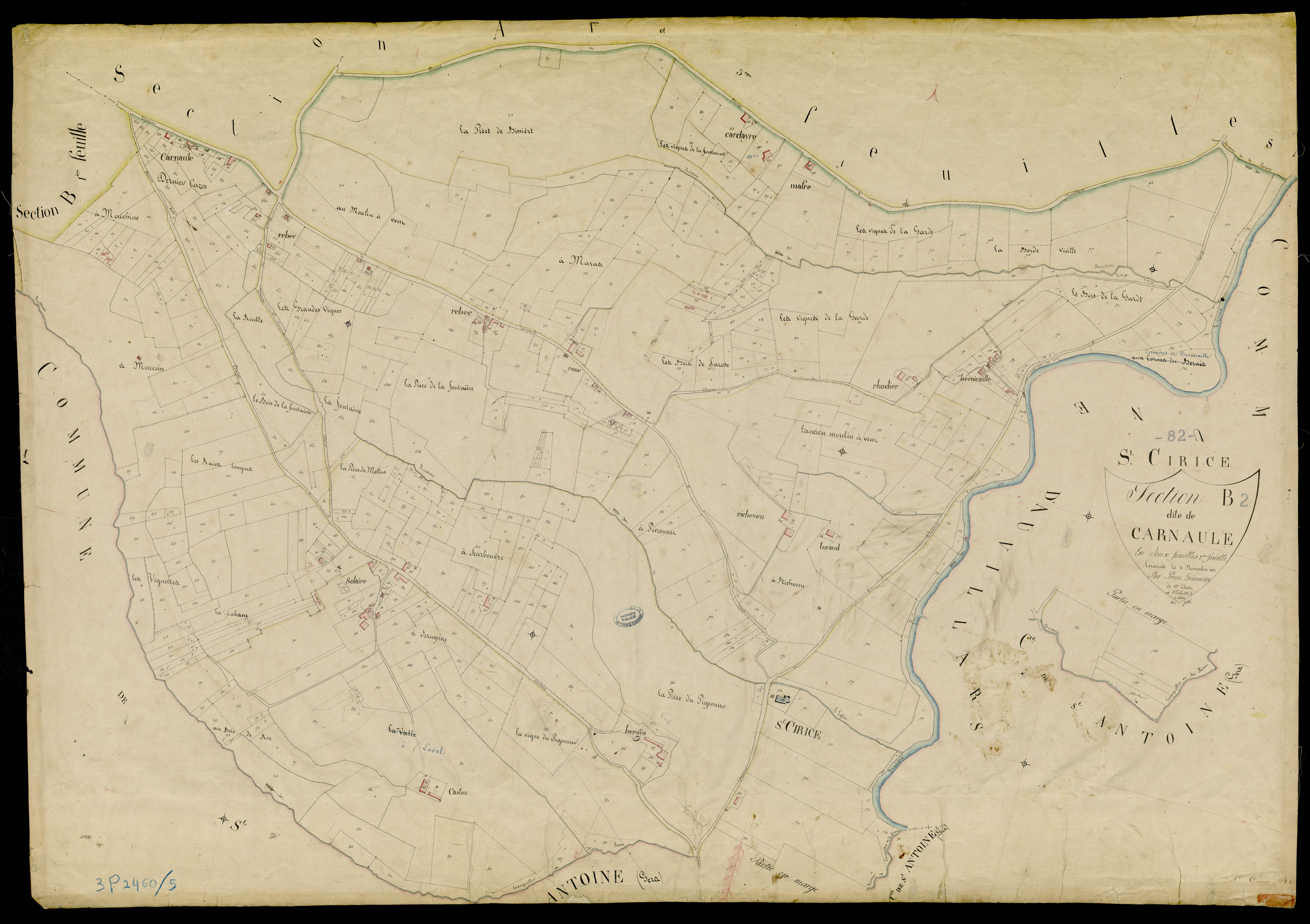 Saint-Cirice - Section B - Carnaule, 2e feuille