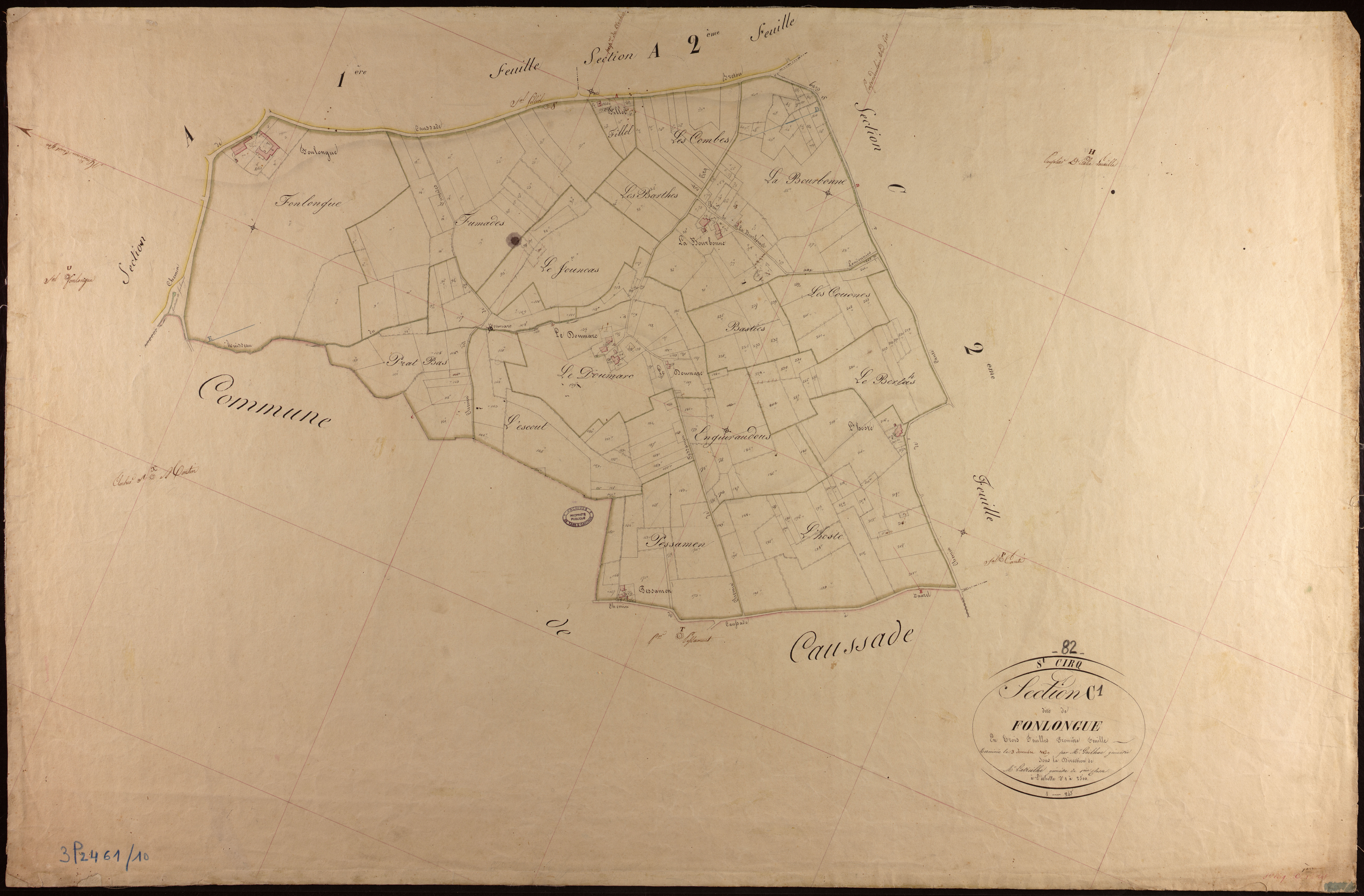 Saint-Cirq - Section C - Fonlongue, 1ère feuille