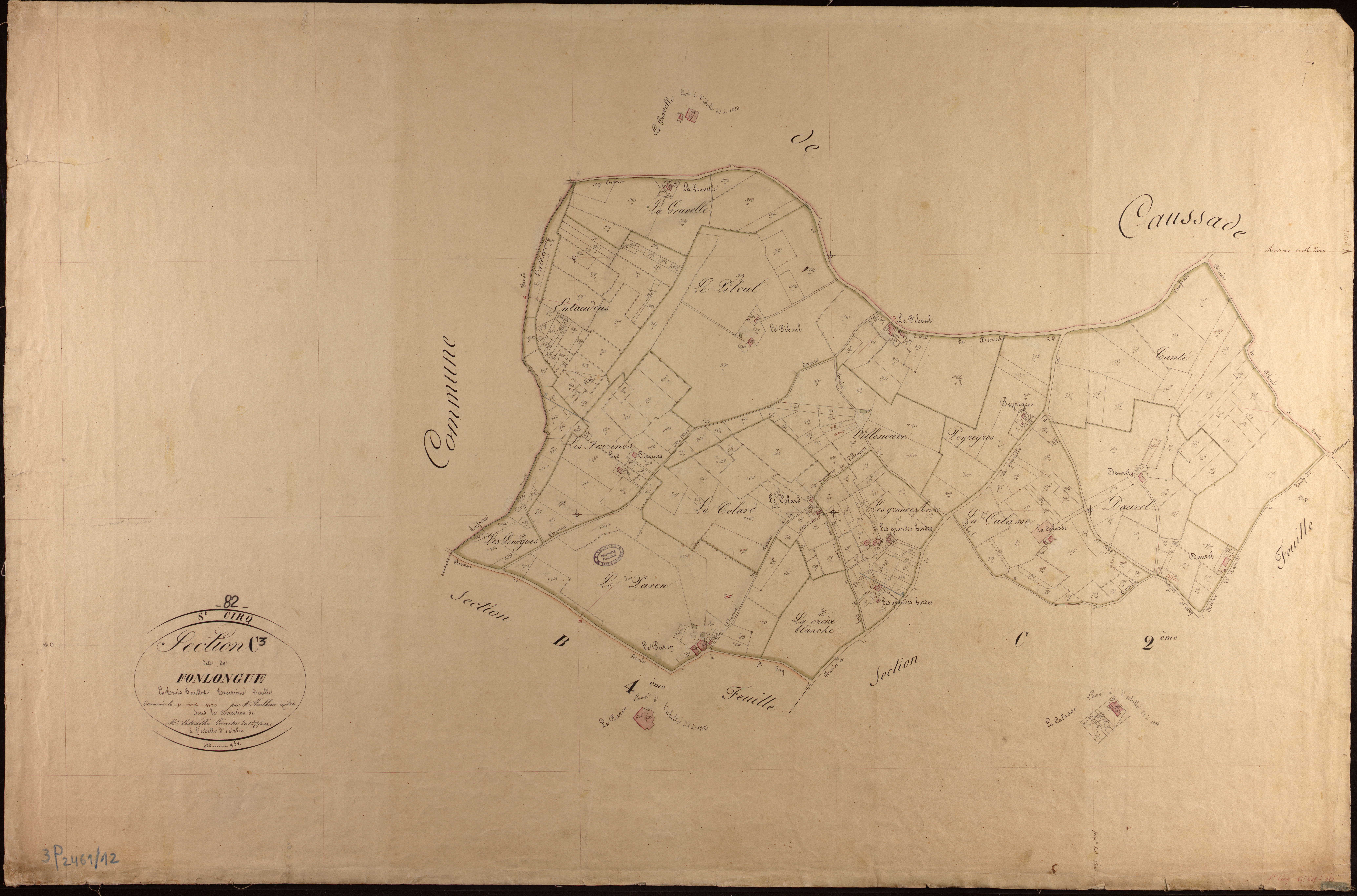 Saint-Cirq - Section C - Fonlongue, 3e feuille