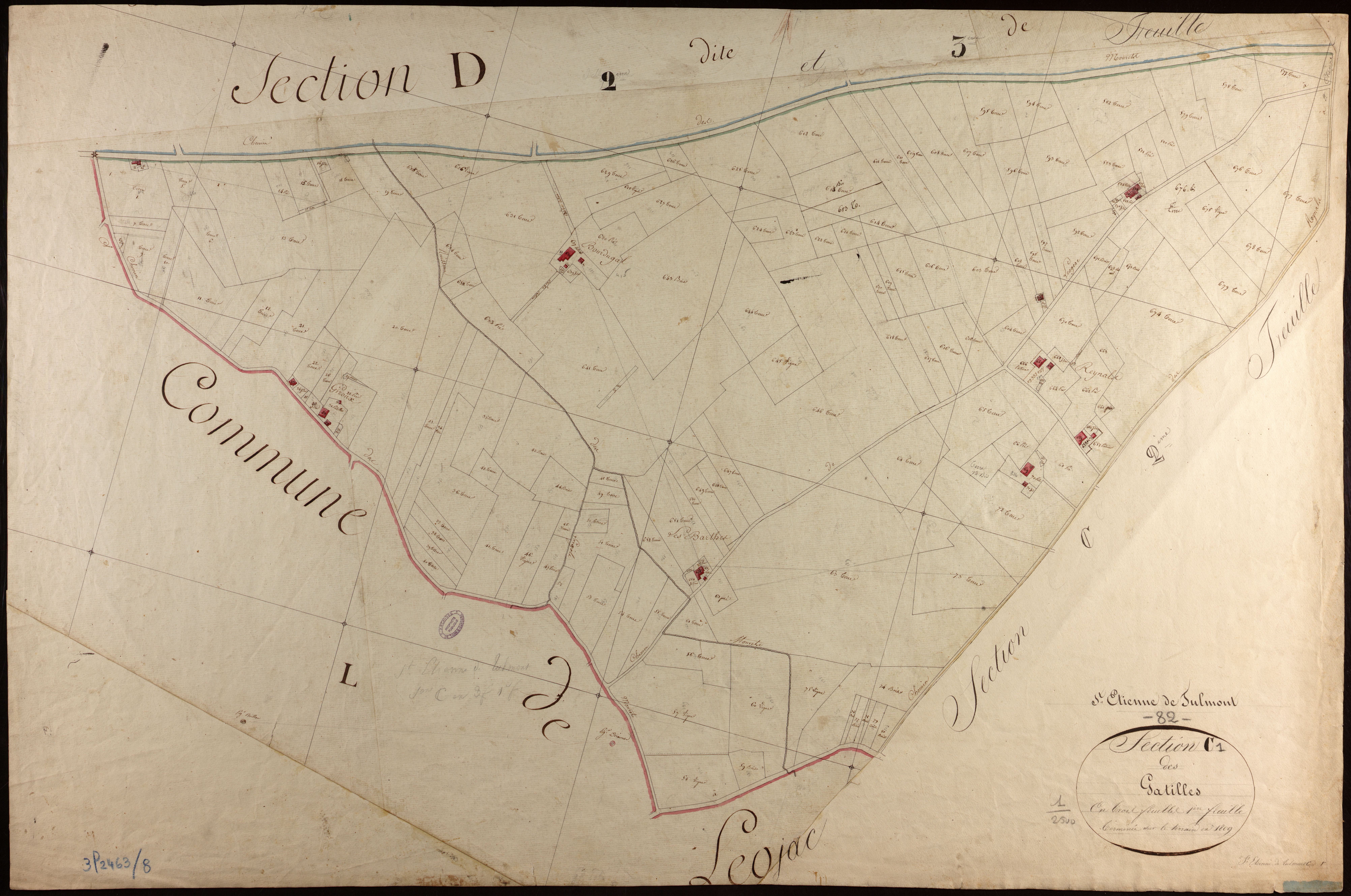 Saint-Étienne-de-Tulmont - Section C - Les Gatilles, 1ère feuille