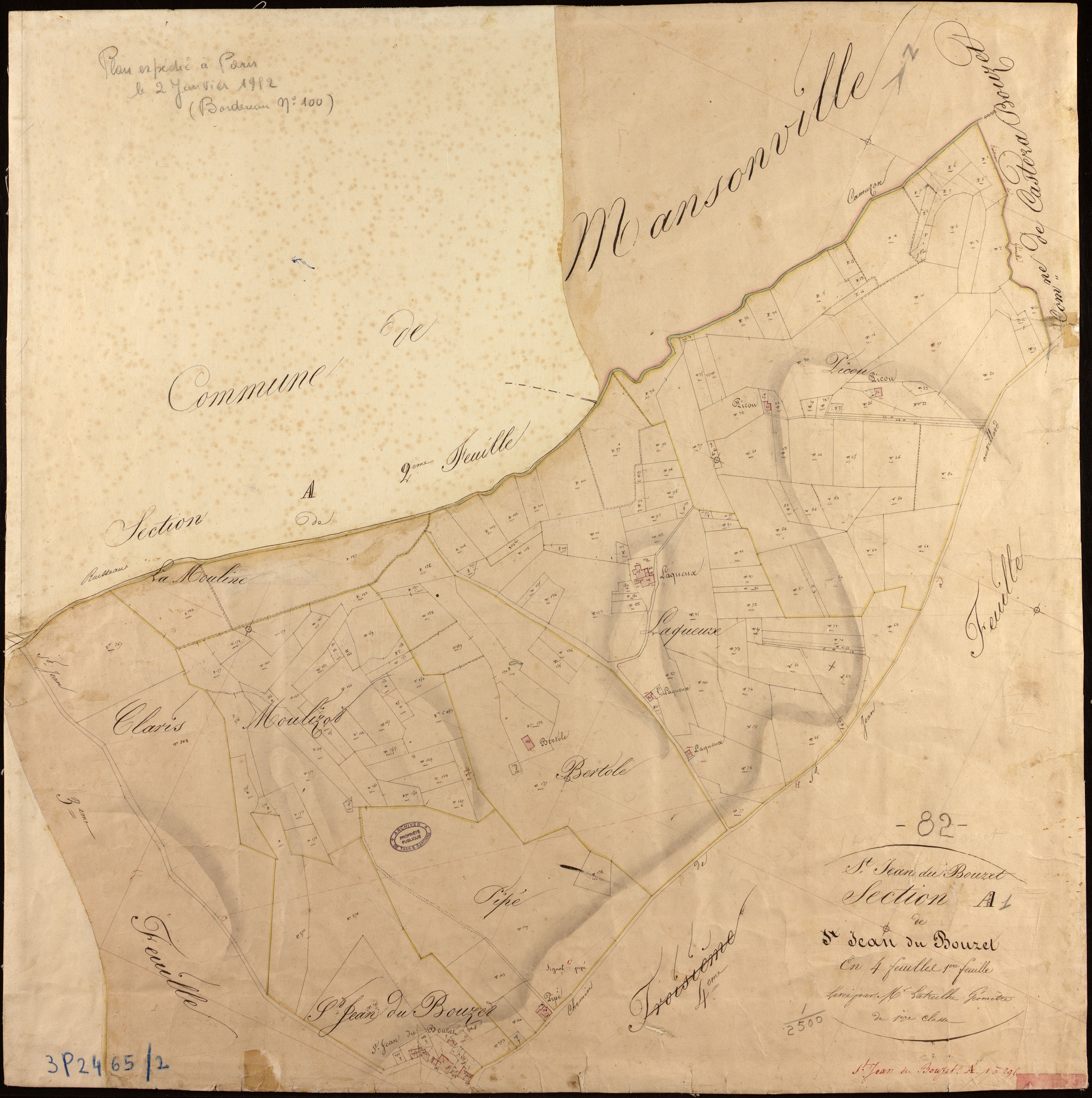 Saint-Jean-du-Bouzet - Section A - Saint-Jean-du-Bouzet, 1ère feuille