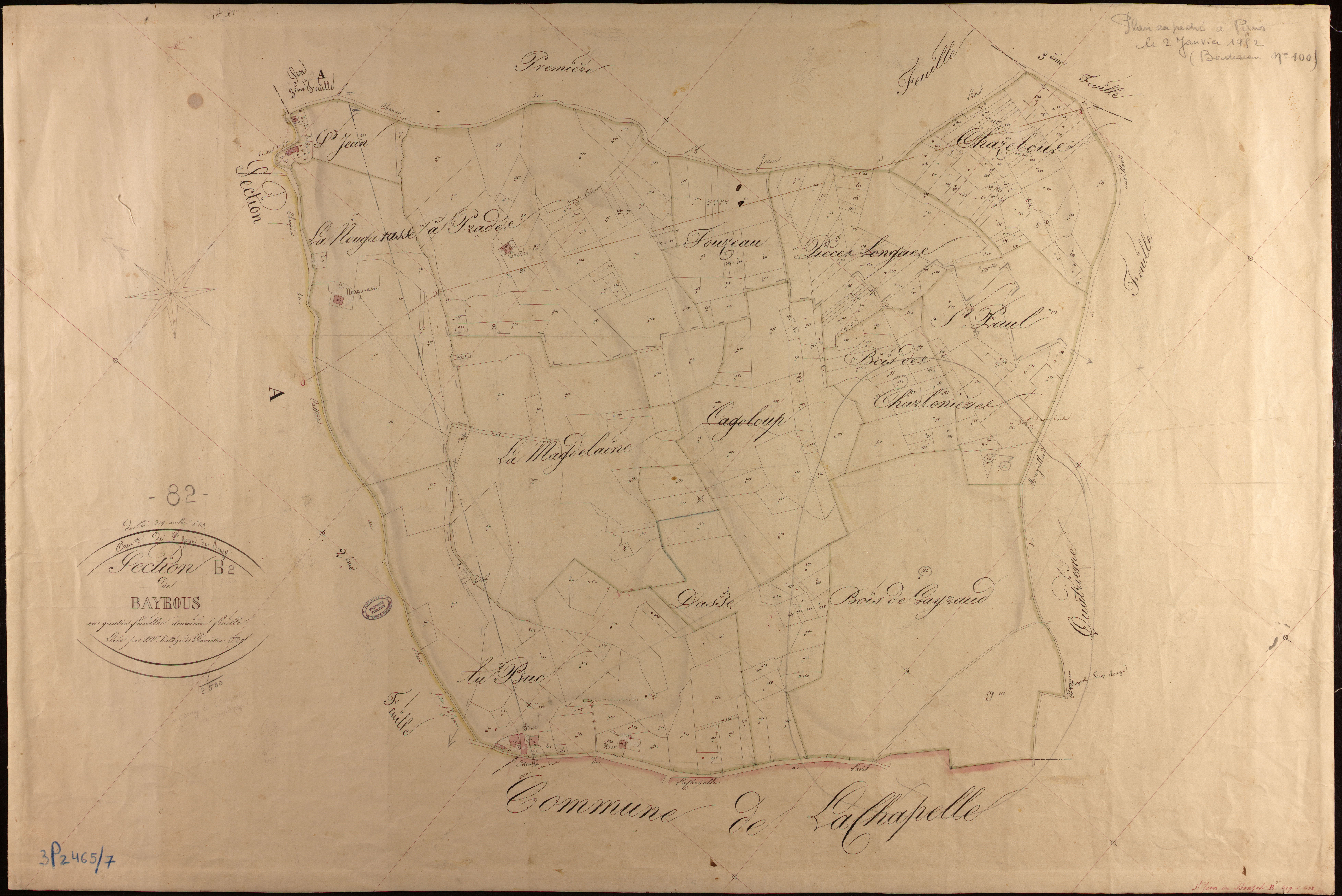 Saint-Jean-du-Bouzet - Section B - Bayrous, 2e feuille