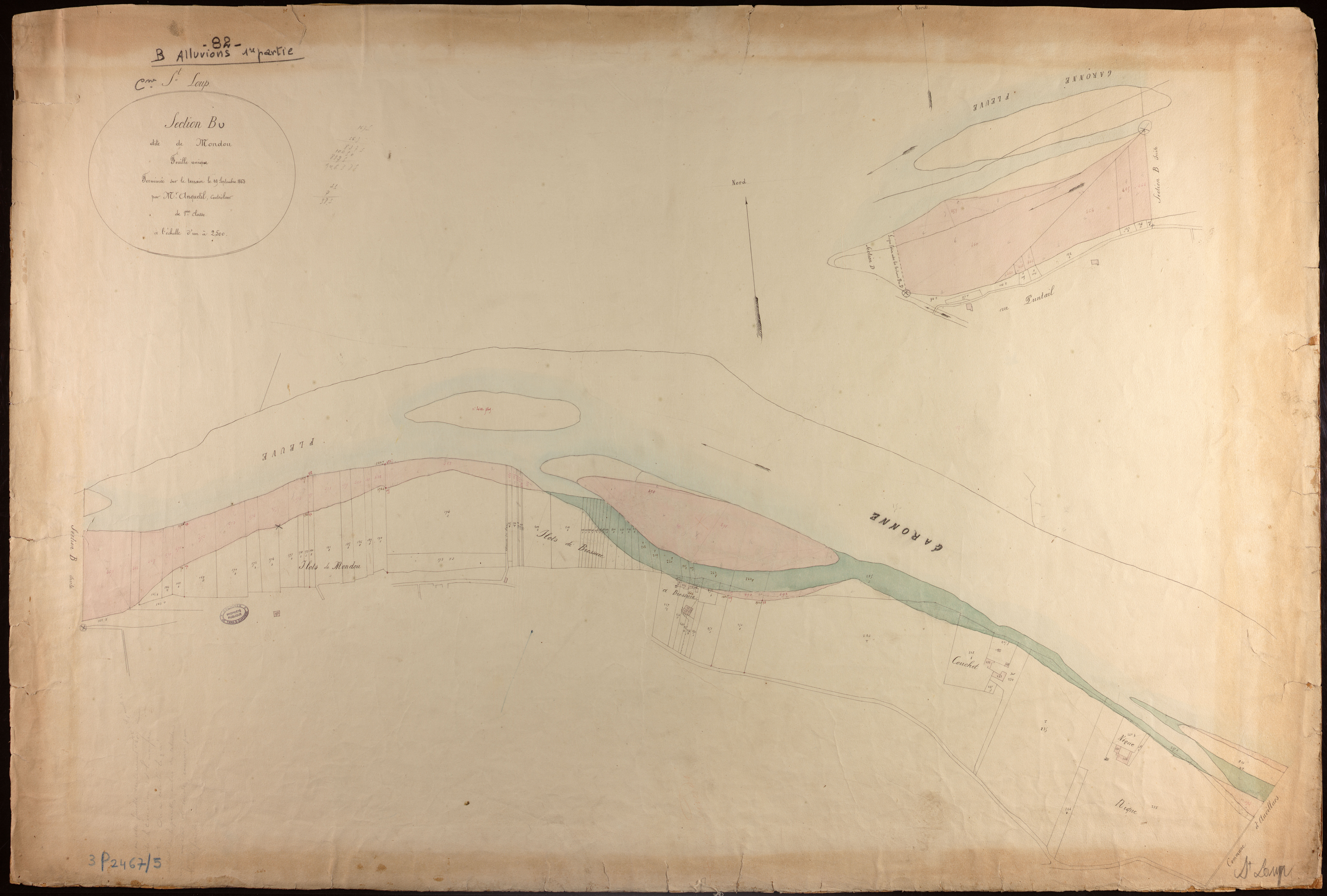 Saint-Loup - Section B - Mondou : alluvions et corrosions