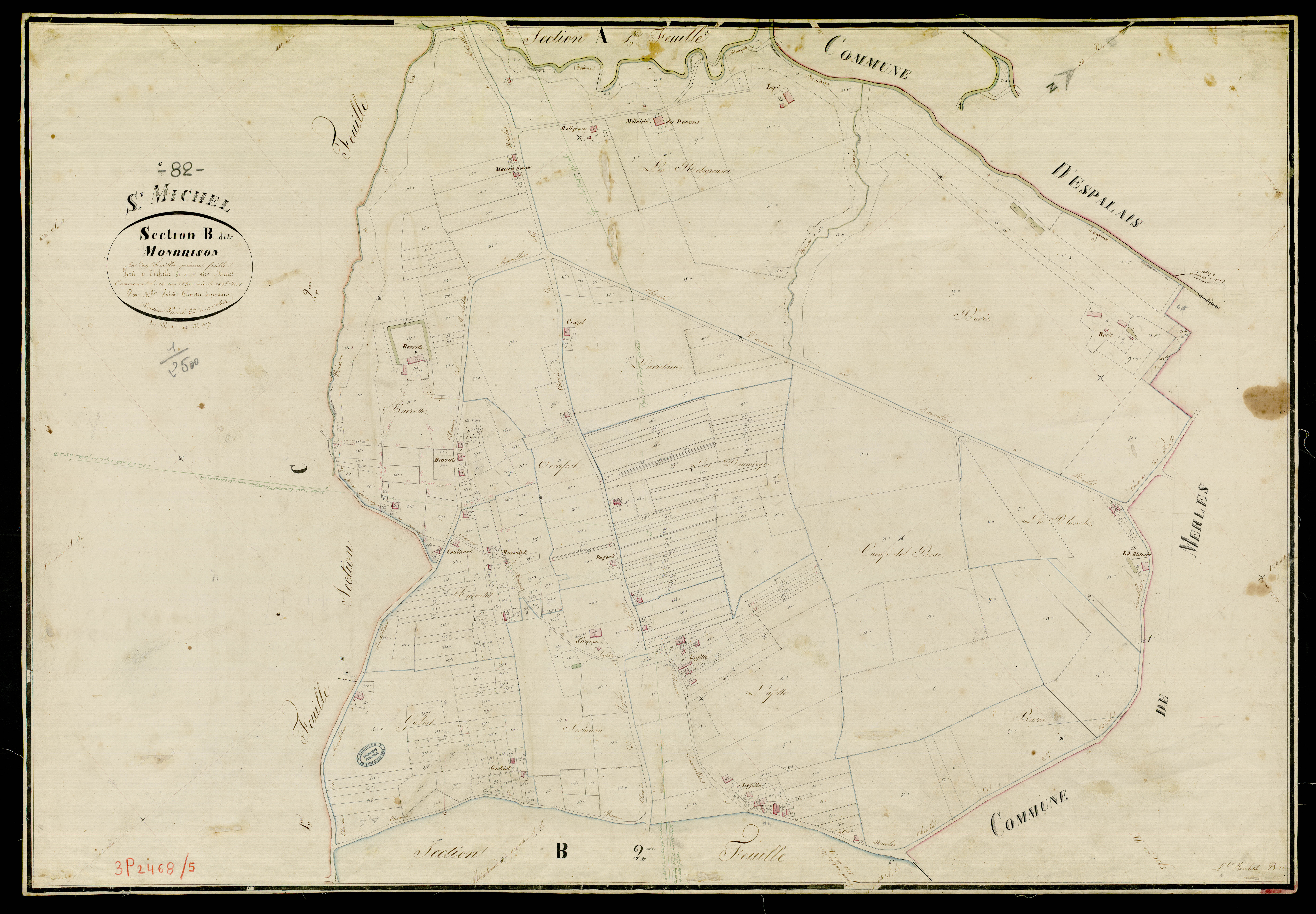 Saint-Michel - Section B - Monbrison, 1ère feuille