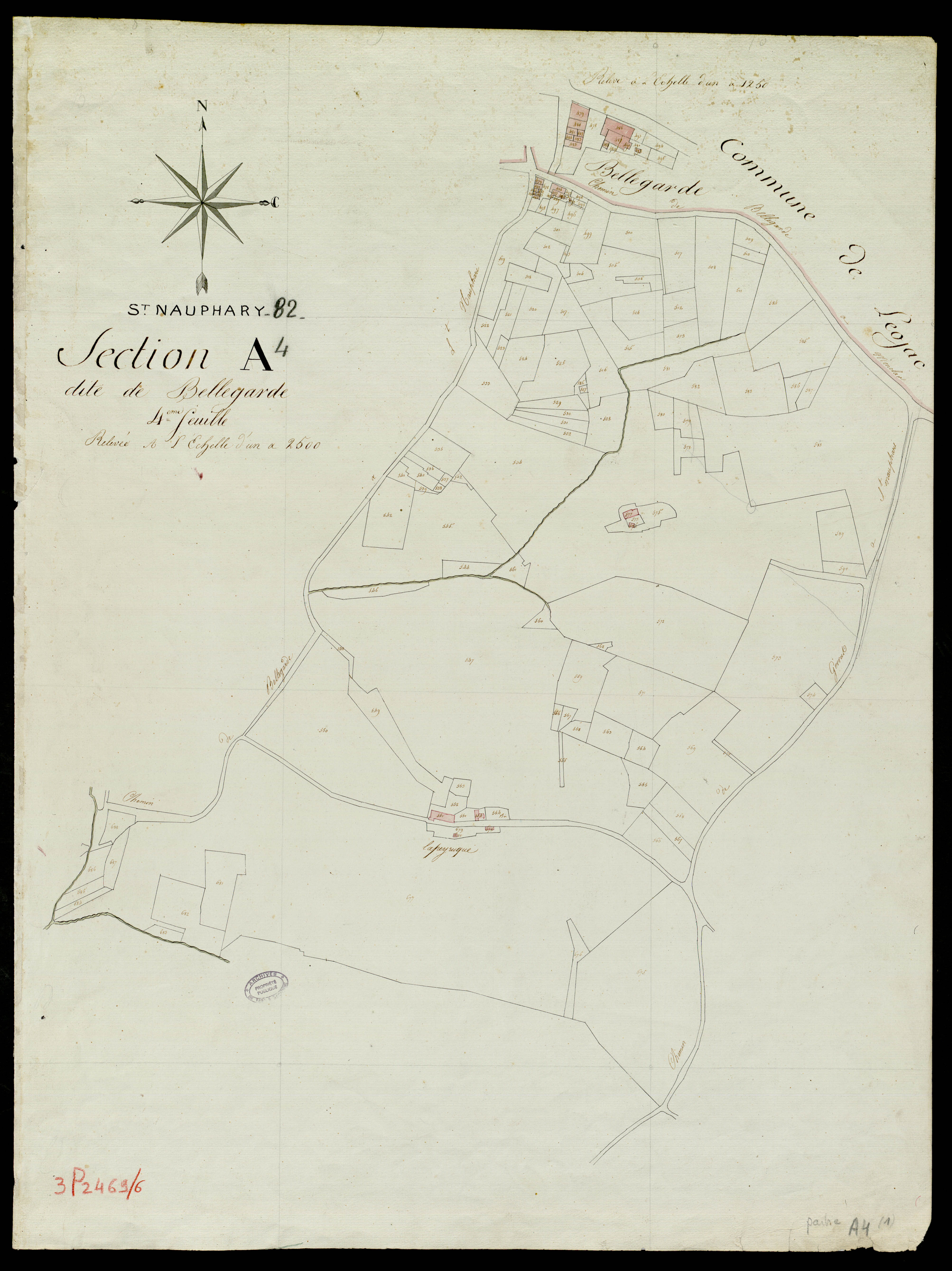 Saint-Nauphary - Section A - Bellegarde, 4e feuille, 1ère partie