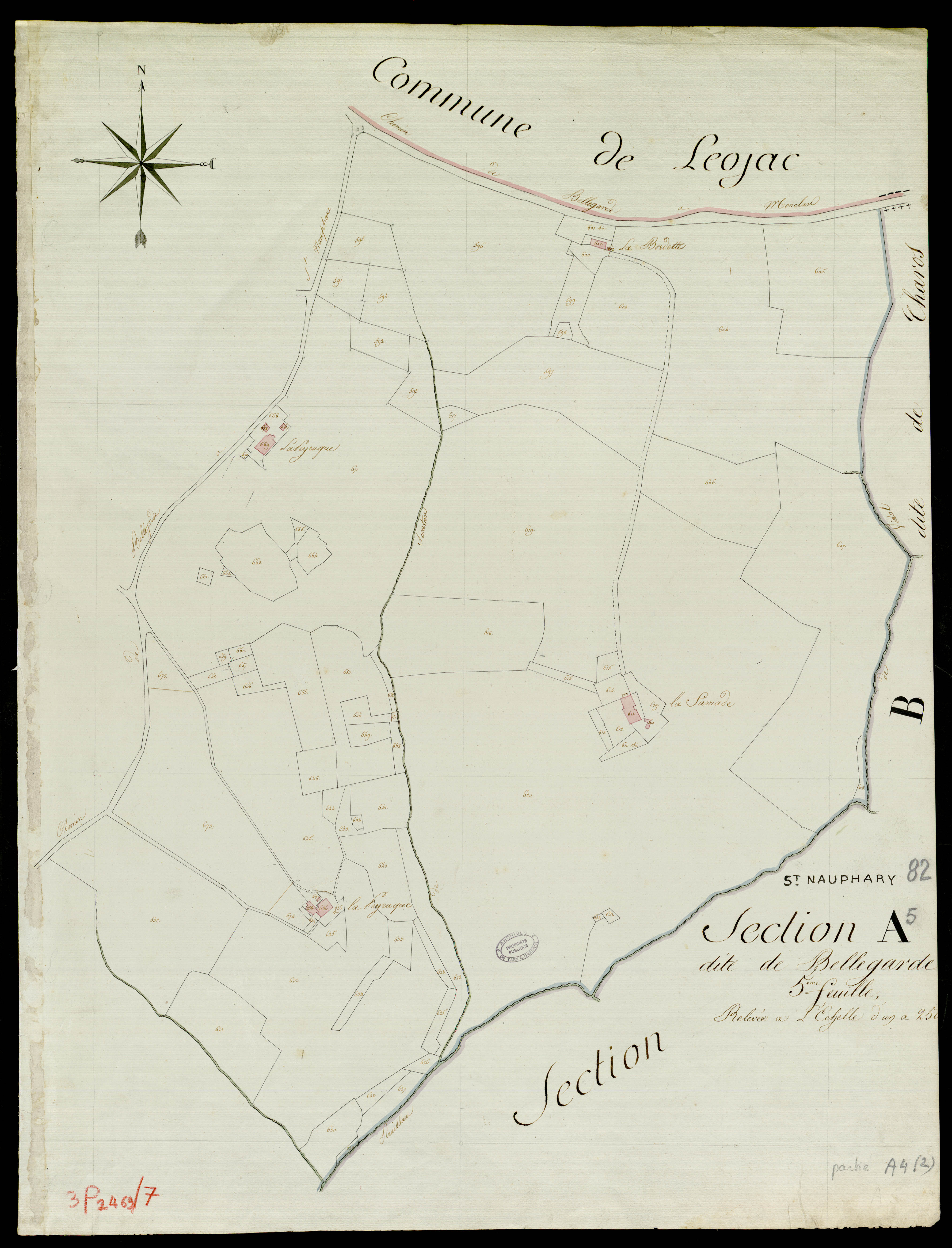 Saint-Nauphary - Section A - Bellegarde, 4e feuille, 2e partie