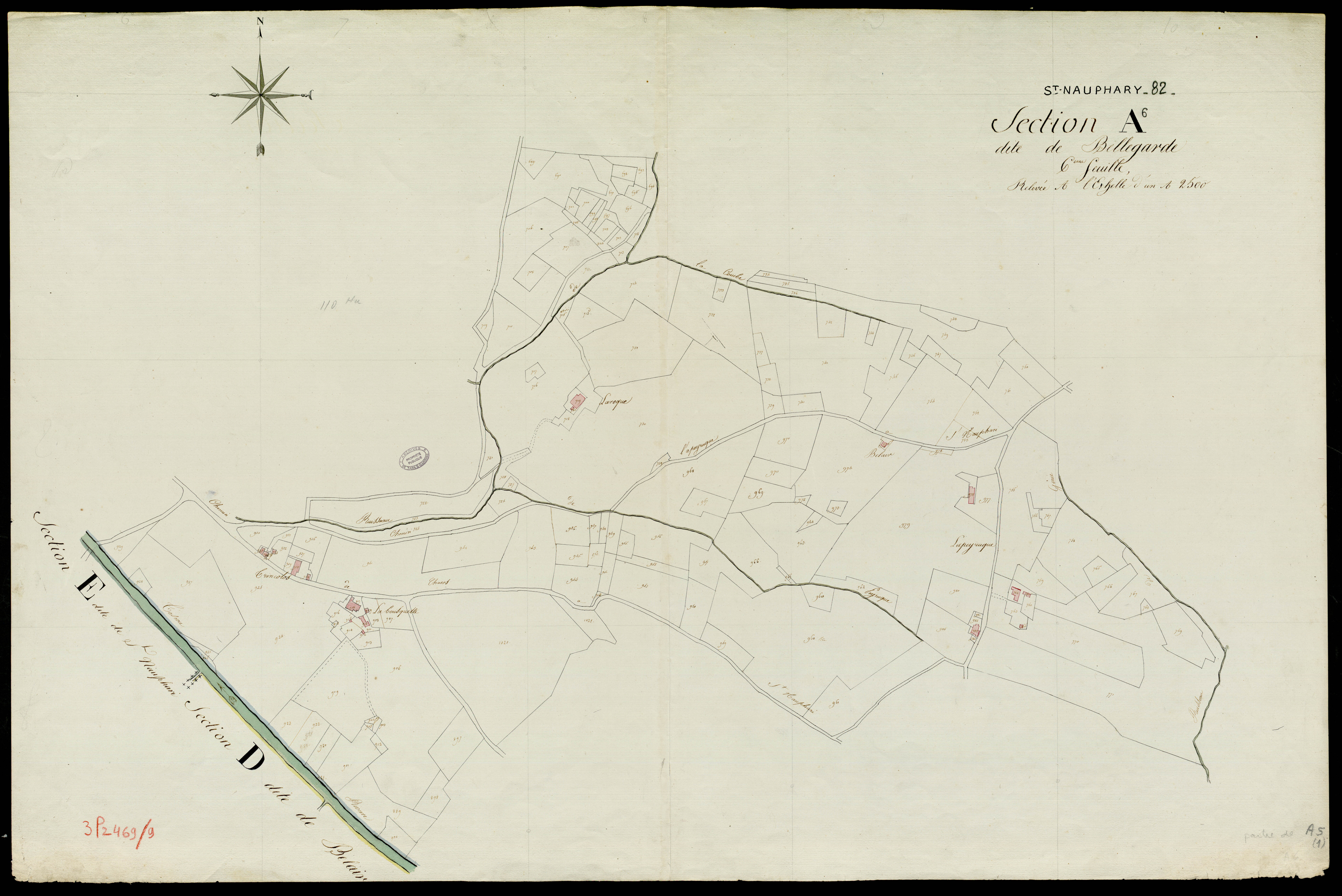 Saint-Nauphary - Section A - Bellegarde, 5e feuille, 1ère partie