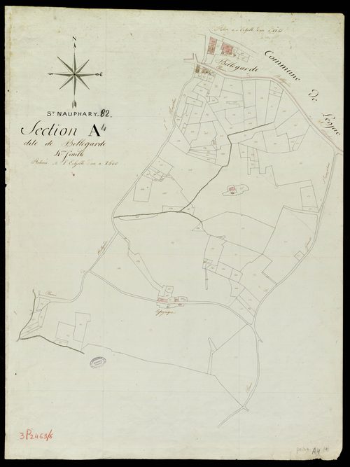 Saint-Nauphary - Section A - Bellegarde, 4e feuille, 1ère partie