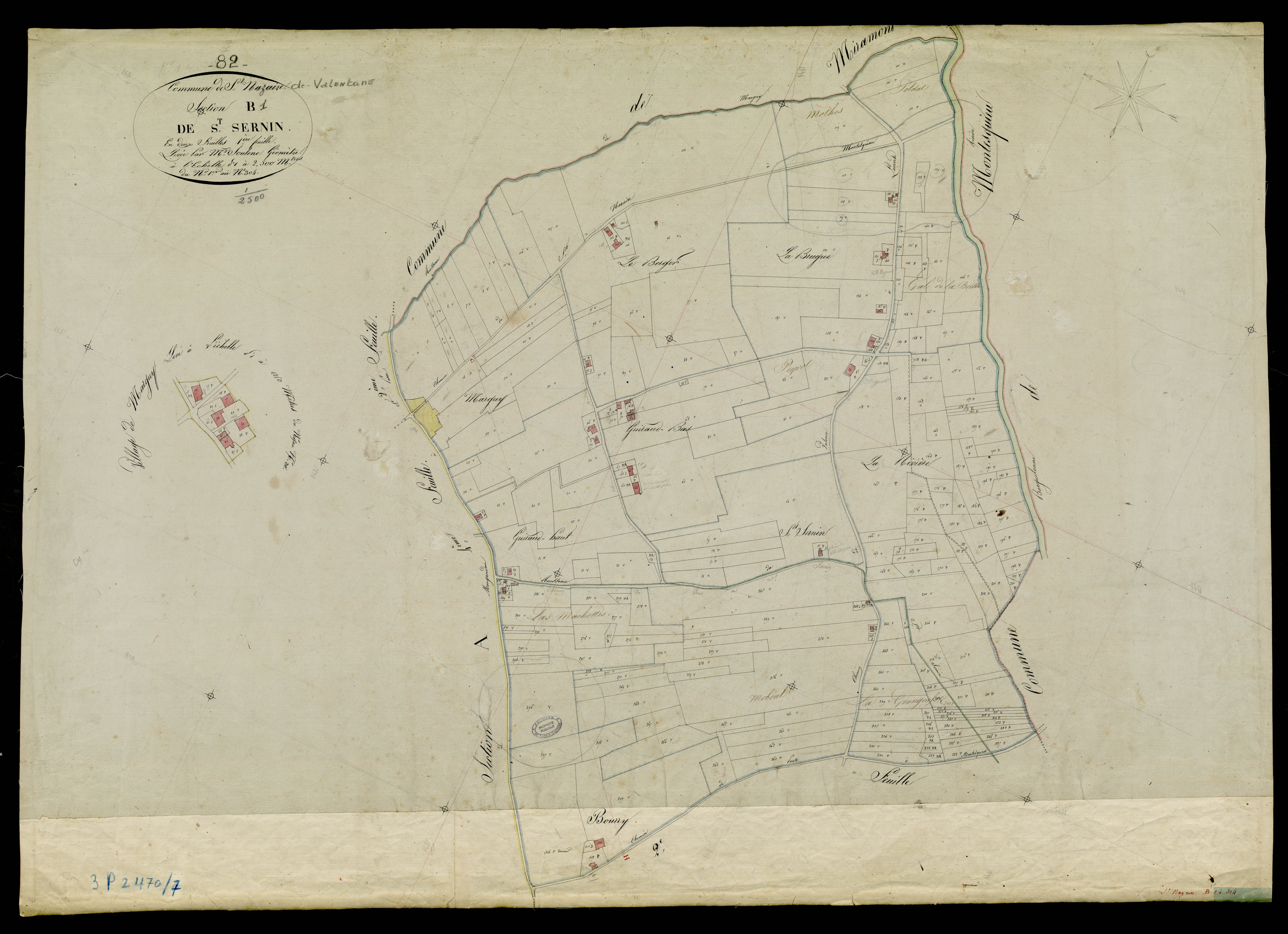 Saint-Nazaire-de-Valentane - Section B - Saint-Sernin, 1ère feuille