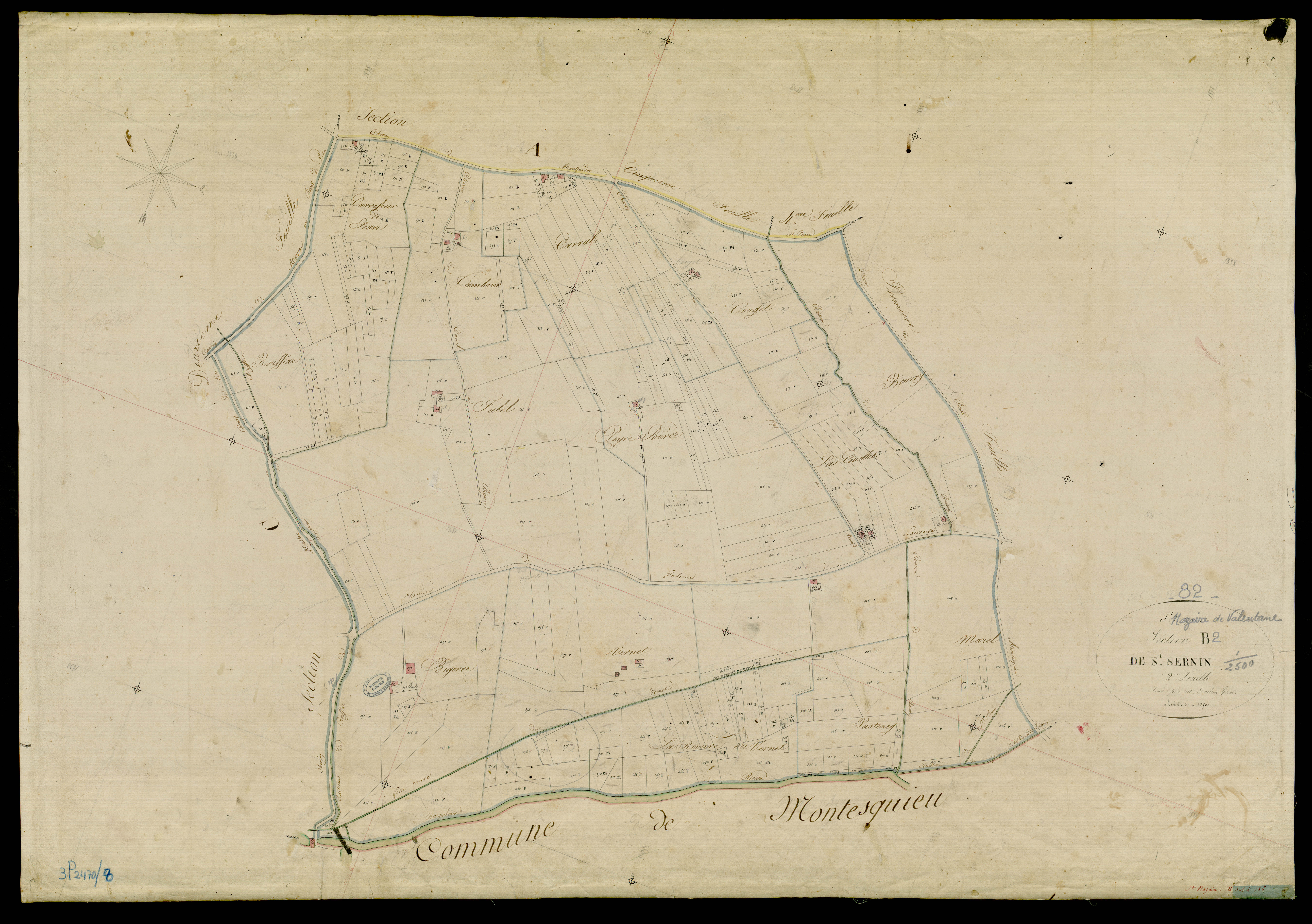 Saint-Nazaire-de-Valentane - Section B - Saint-Sernin, 2e feuille