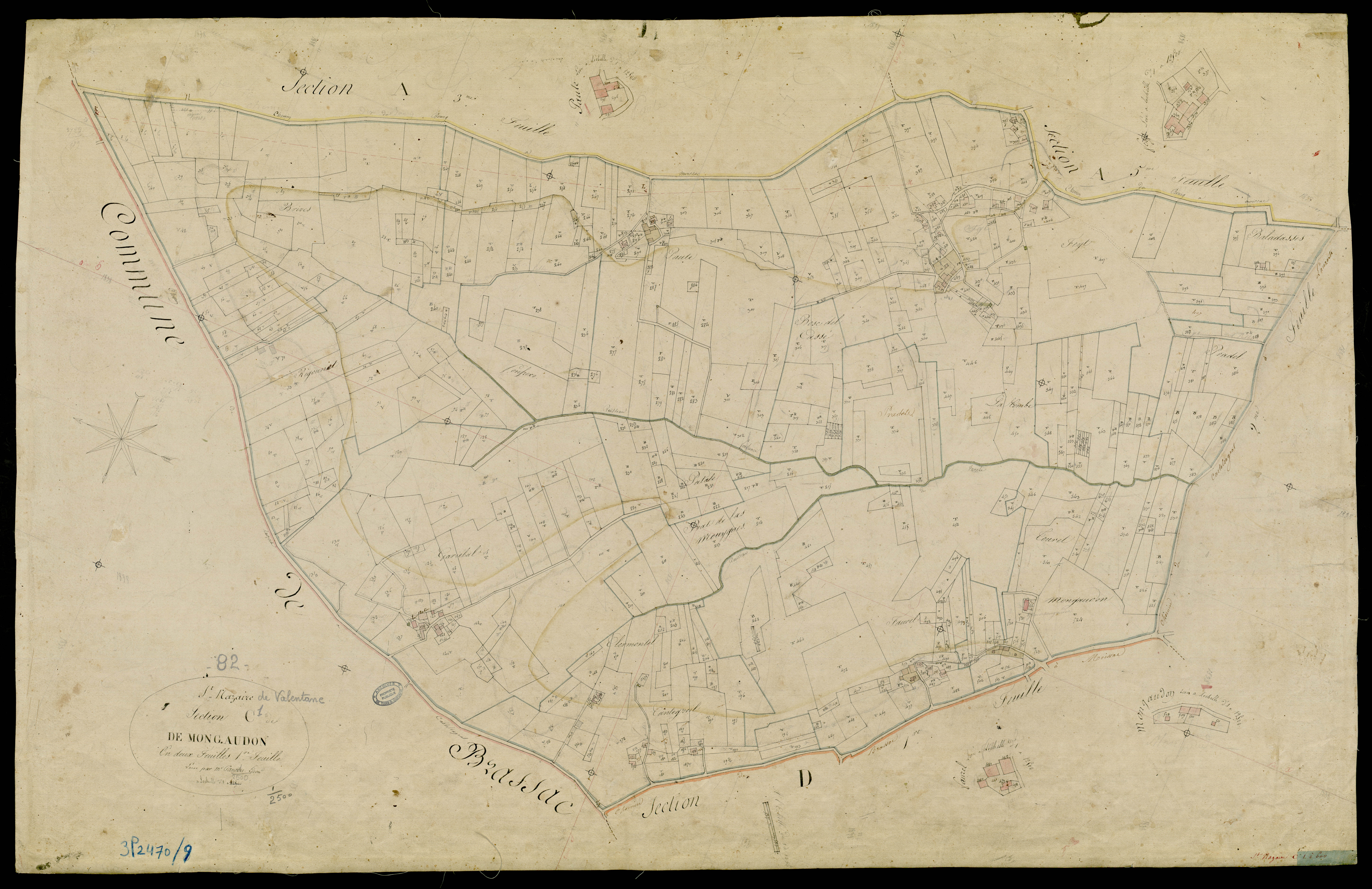 Saint-Nazaire-de-Valentane - Section C - Mongaudon, 1ère feuille