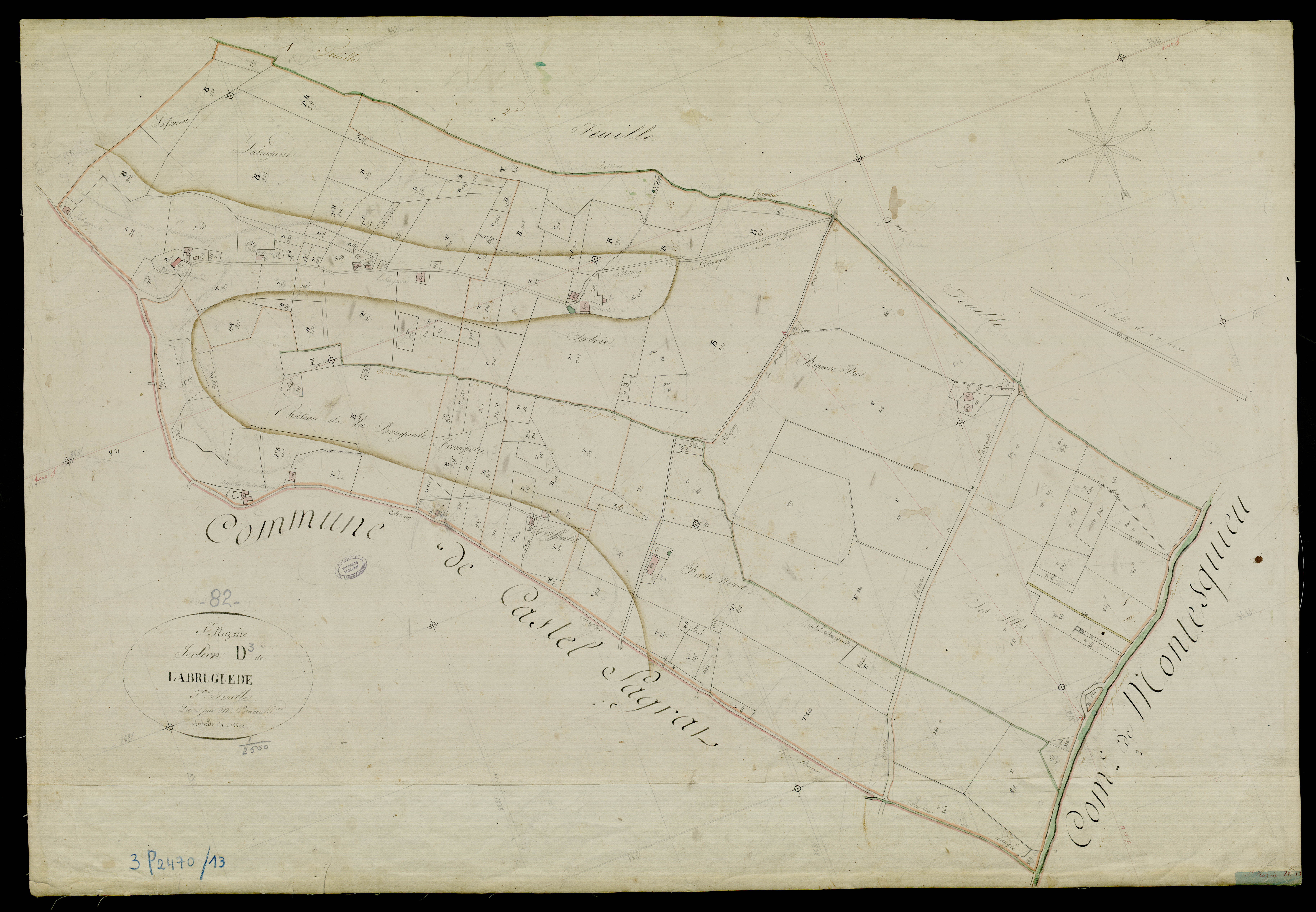 Saint-Nazaire-de-Valentane - Section D - Labruguède, 3e feuille