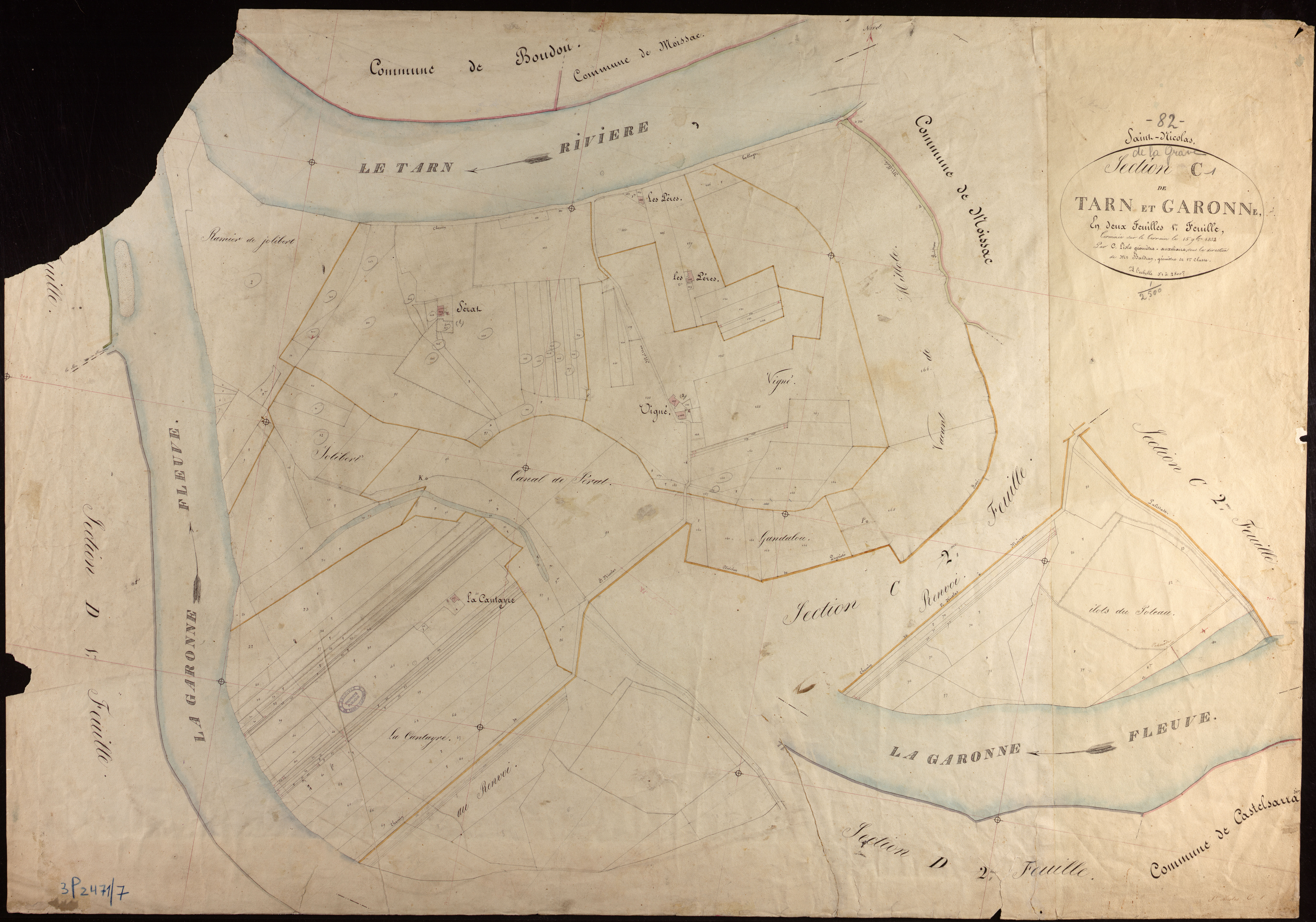 Saint-Nicolas-de-la-Grave - Section C - Tarn-et-Garonne, 1ère feuille