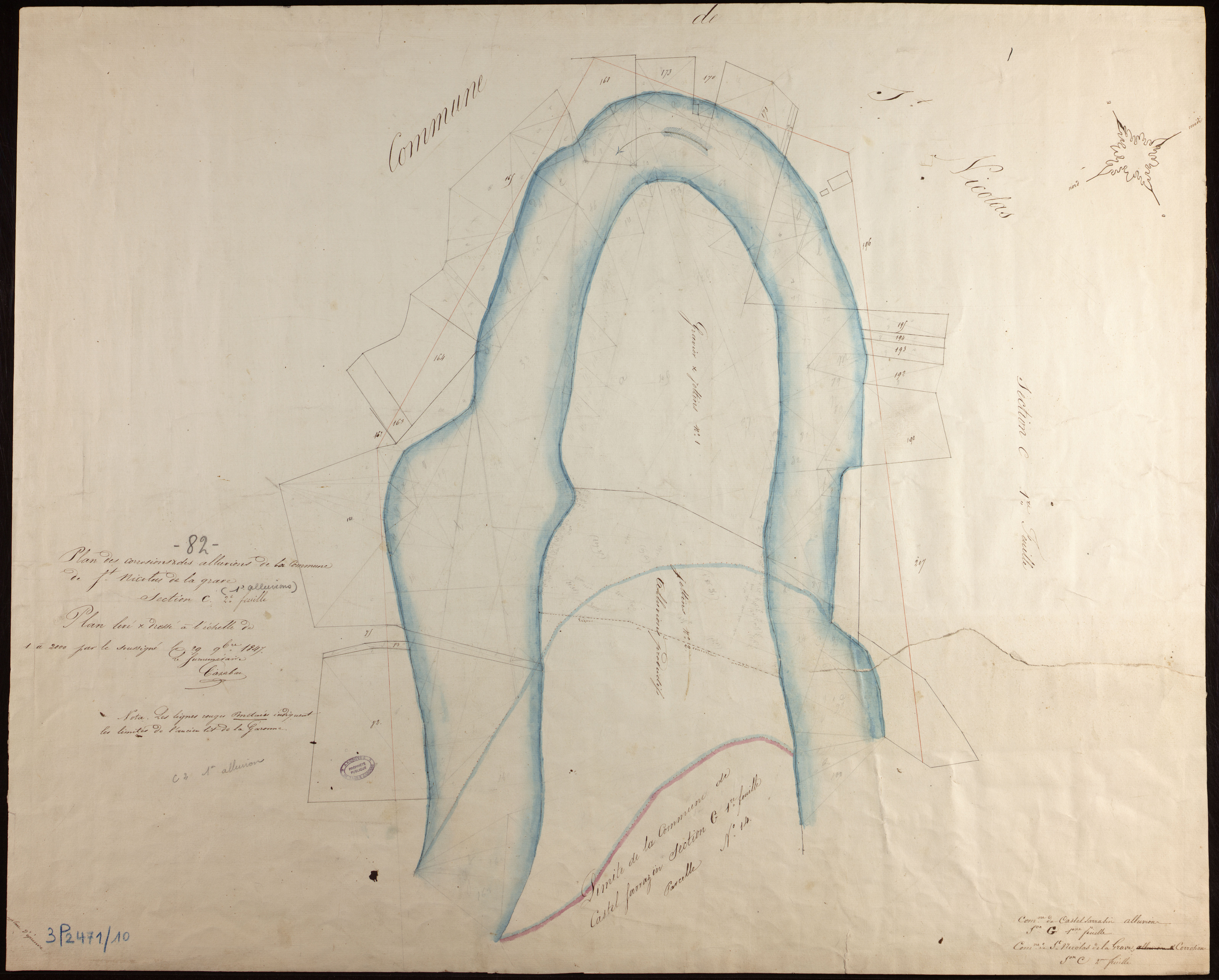 Saint-Nicolas-de-la-Grave - Section C - Tarn-et-Garonne, 2e feuille : alluvions et corrosions