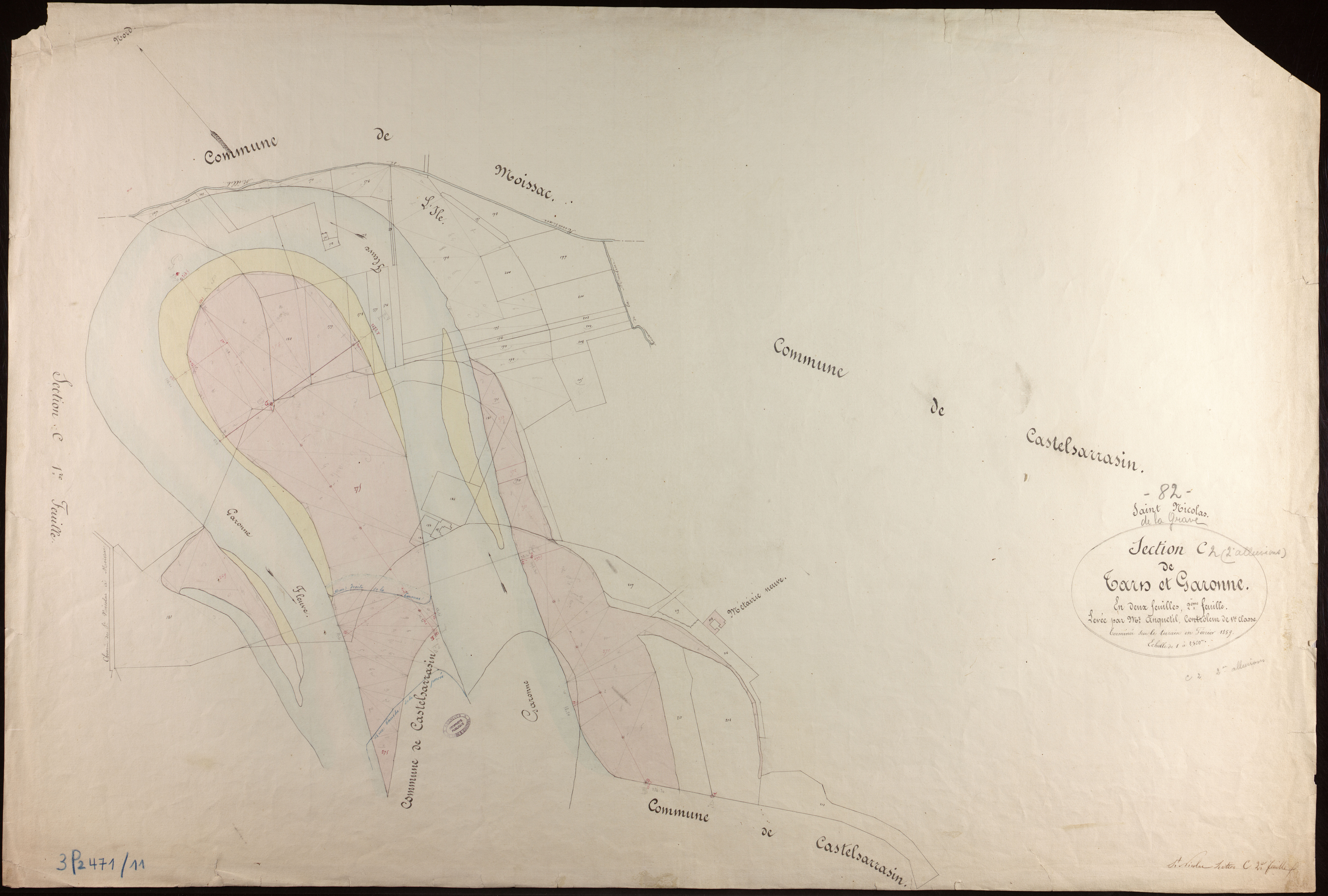 Saint-Nicolas-de-la-Grave - Section C - Tarn-et-Garonne, 2e feuille : alluvions et corrosions