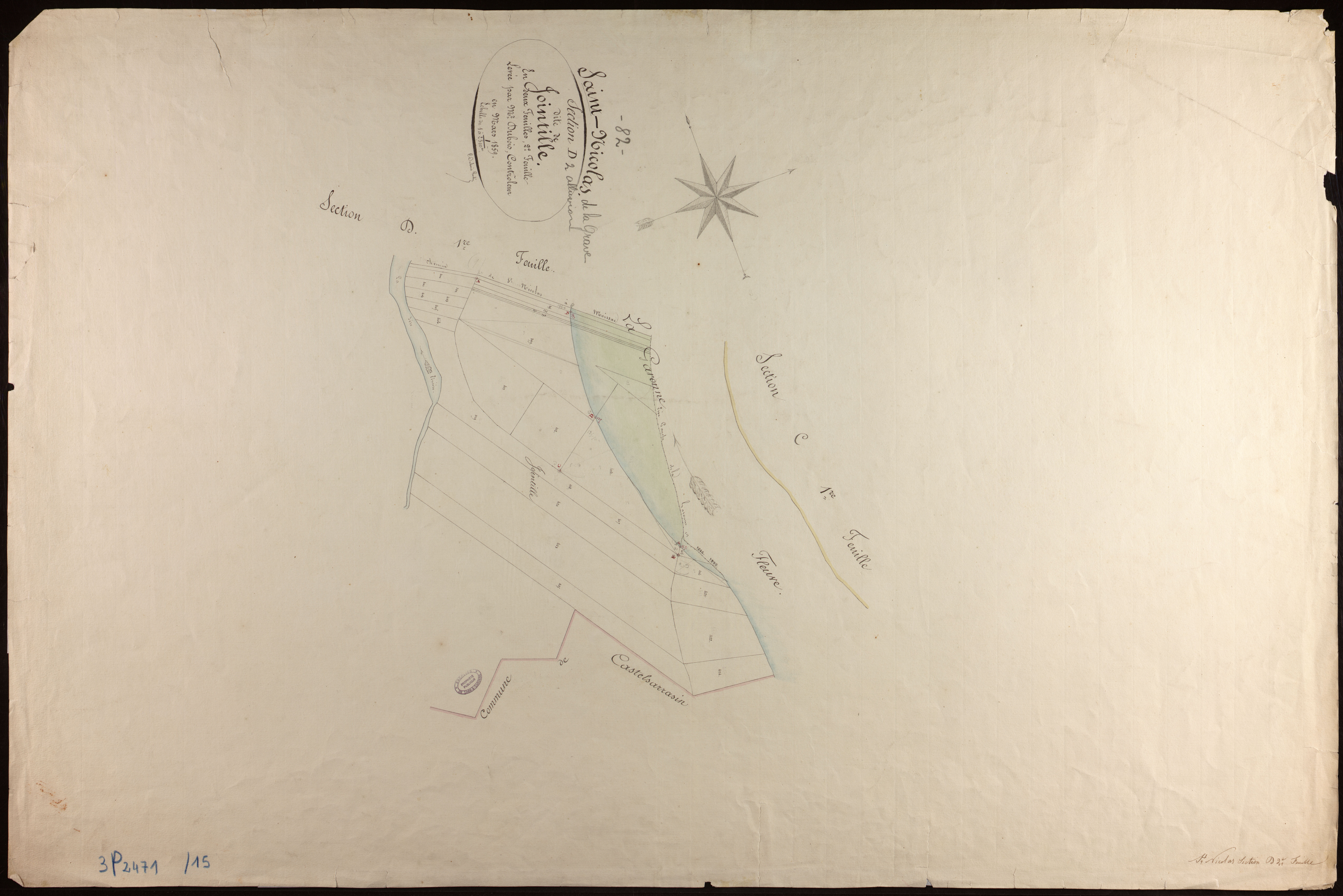 Saint-Nicolas-de-la-Grave - Section D - Jointille, 2e feuille : alluvions et corrosions