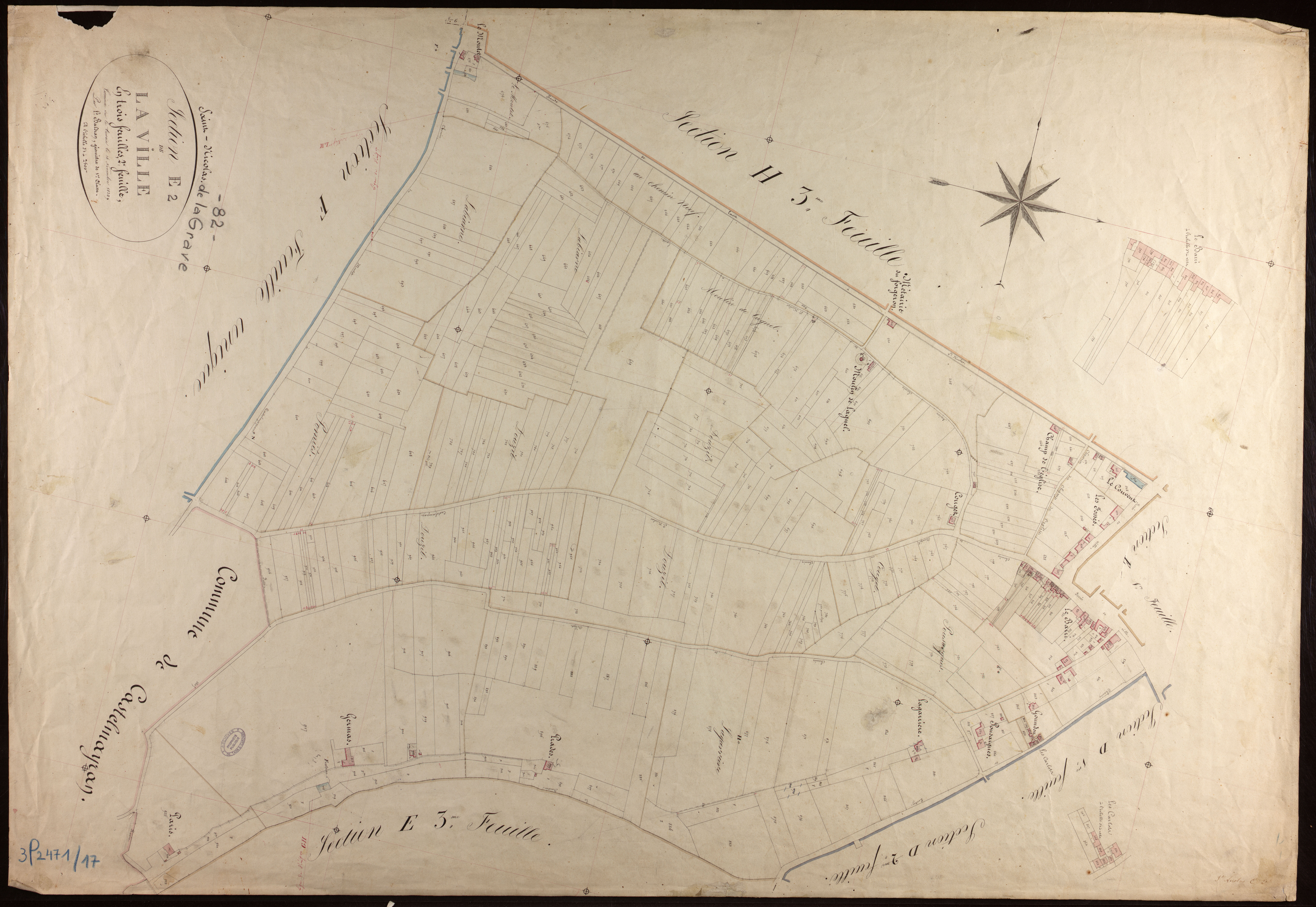 Saint-Nicolas-de-la-Grave - Section E - La Ville, 2e feuille