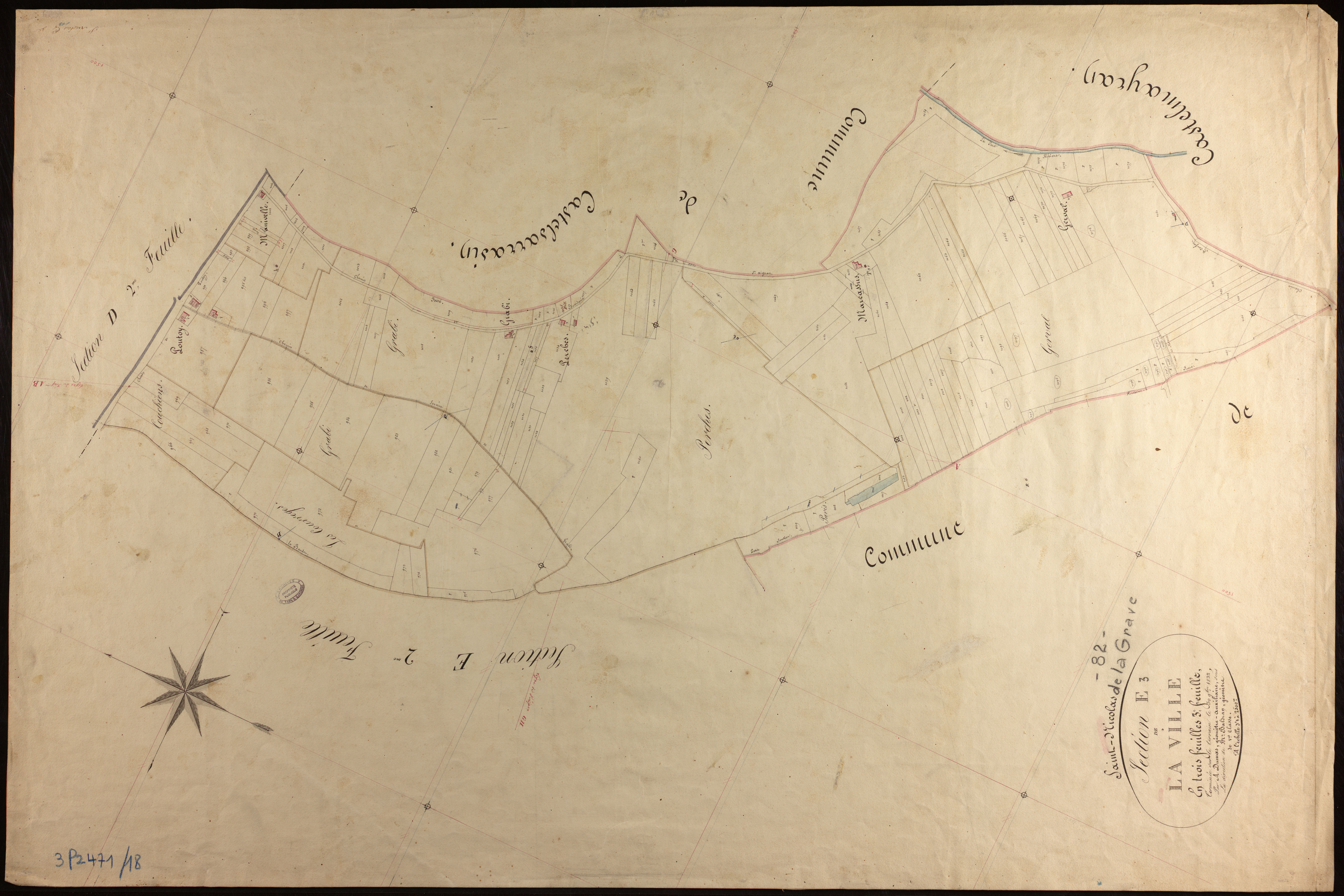 Saint-Nicolas-de-la-Grave - Section E - La Ville, 3e feuille