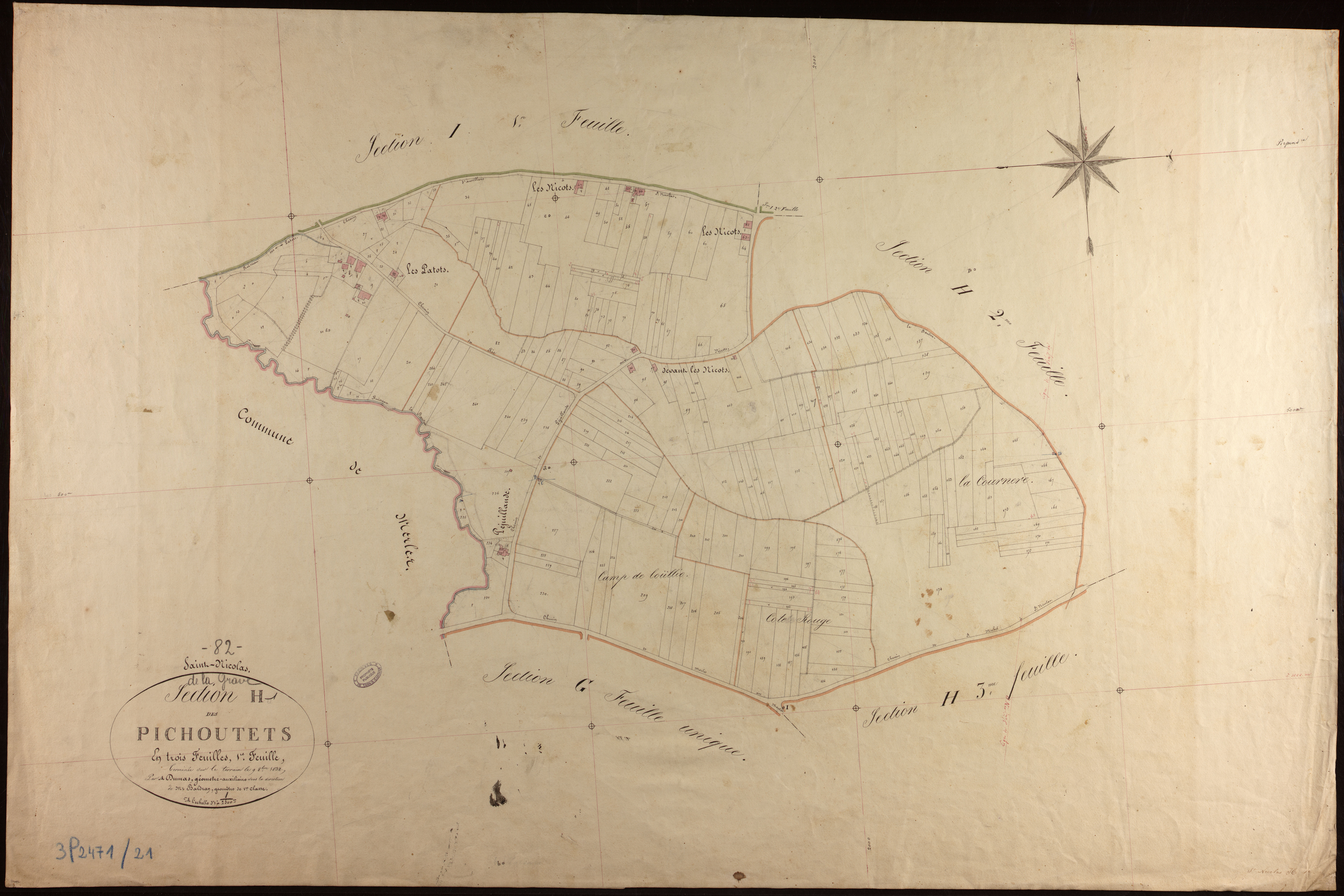 Saint-Nicolas-de-la-Grave - Section H - Les Pichoutets, 1ère feuille