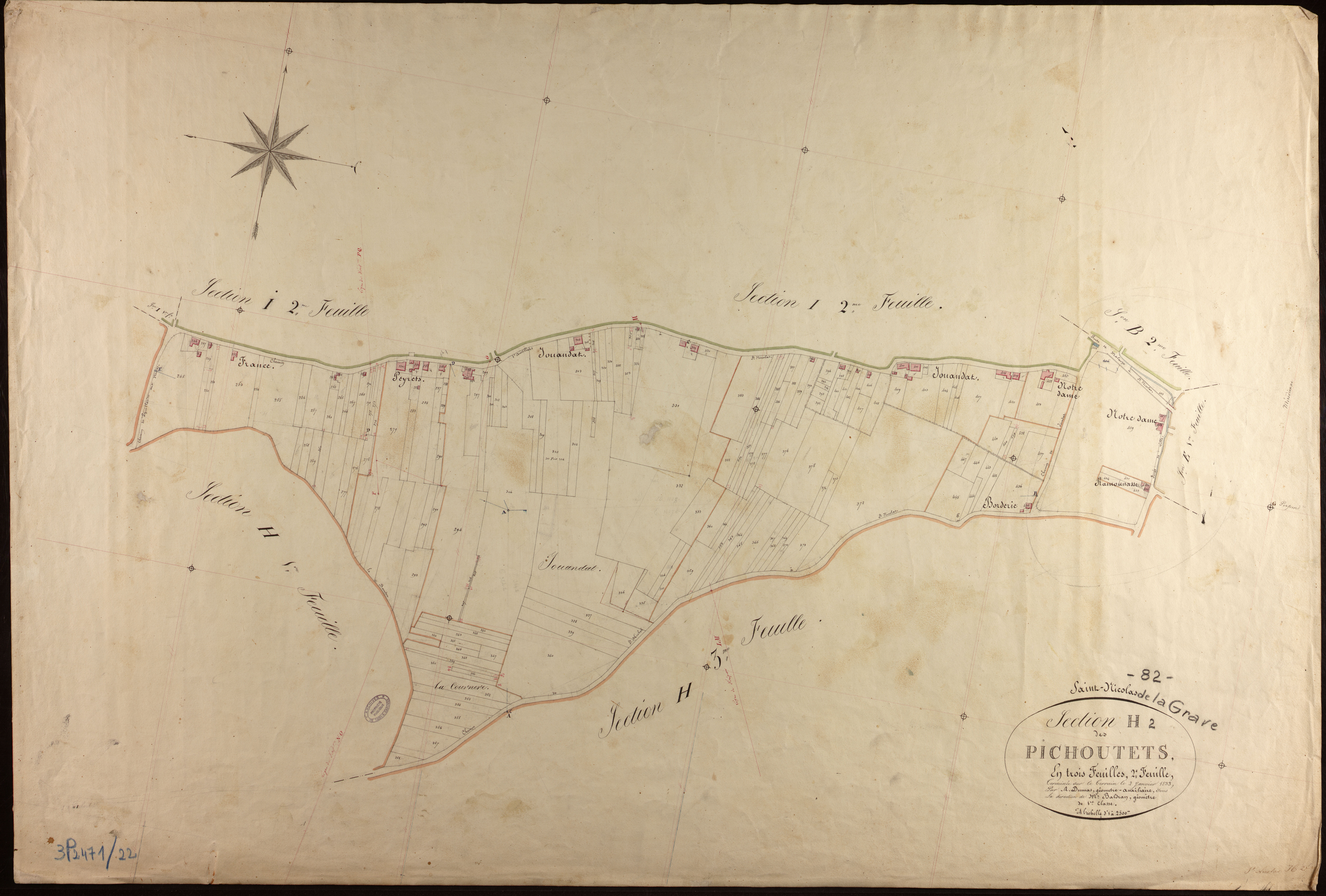 Saint-Nicolas-de-la-Grave - Section H - Les Pichoutets, 2e feuille