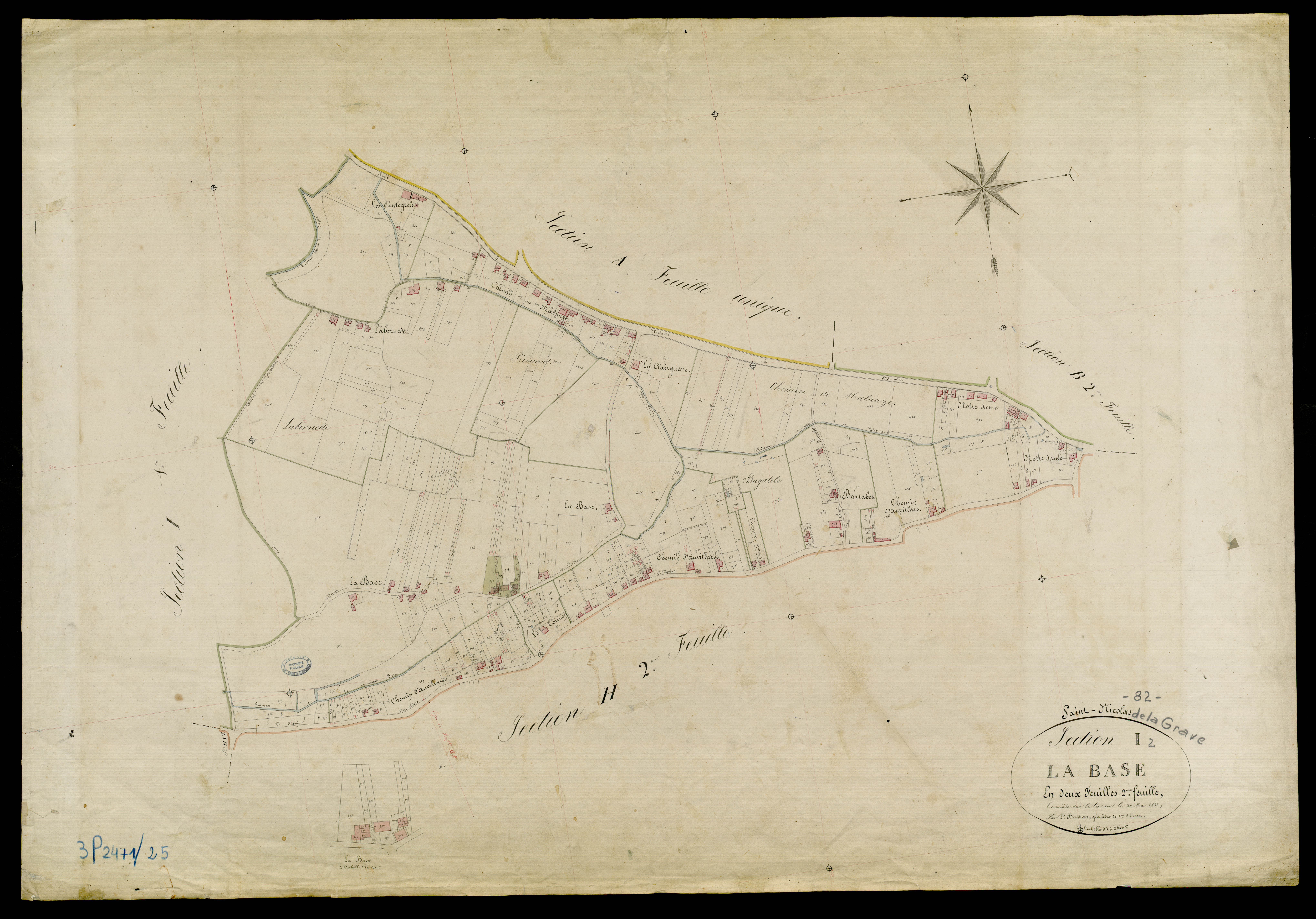 Saint-Nicolas-de-la-Grave - Section I - La Base, 2e feuille