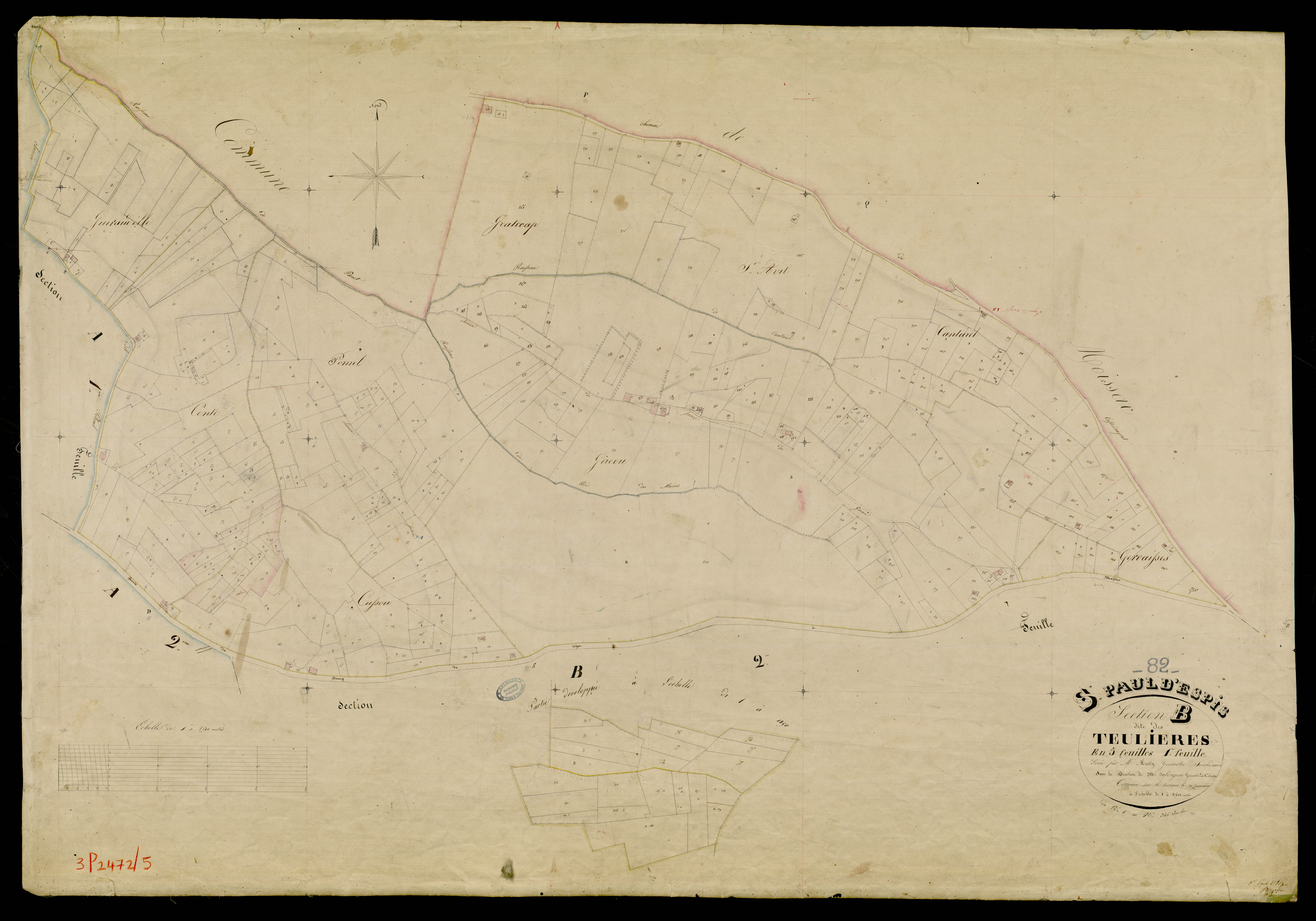 Saint-Paul-d'Espis - Section B - Les Teulières, 1ère feuille