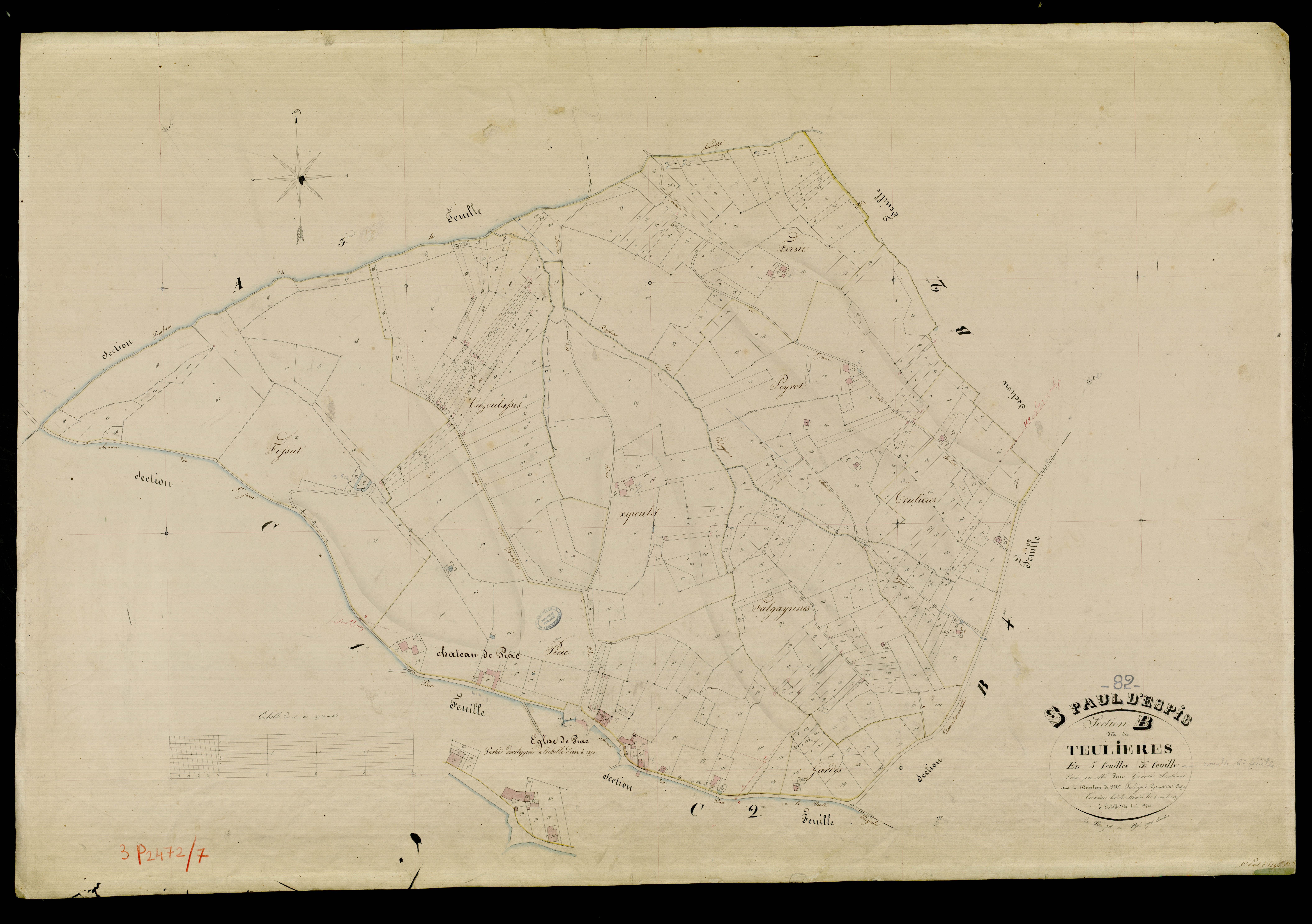 Saint-Paul-d'Espis - Section B - Les Teulières, 3e feuille