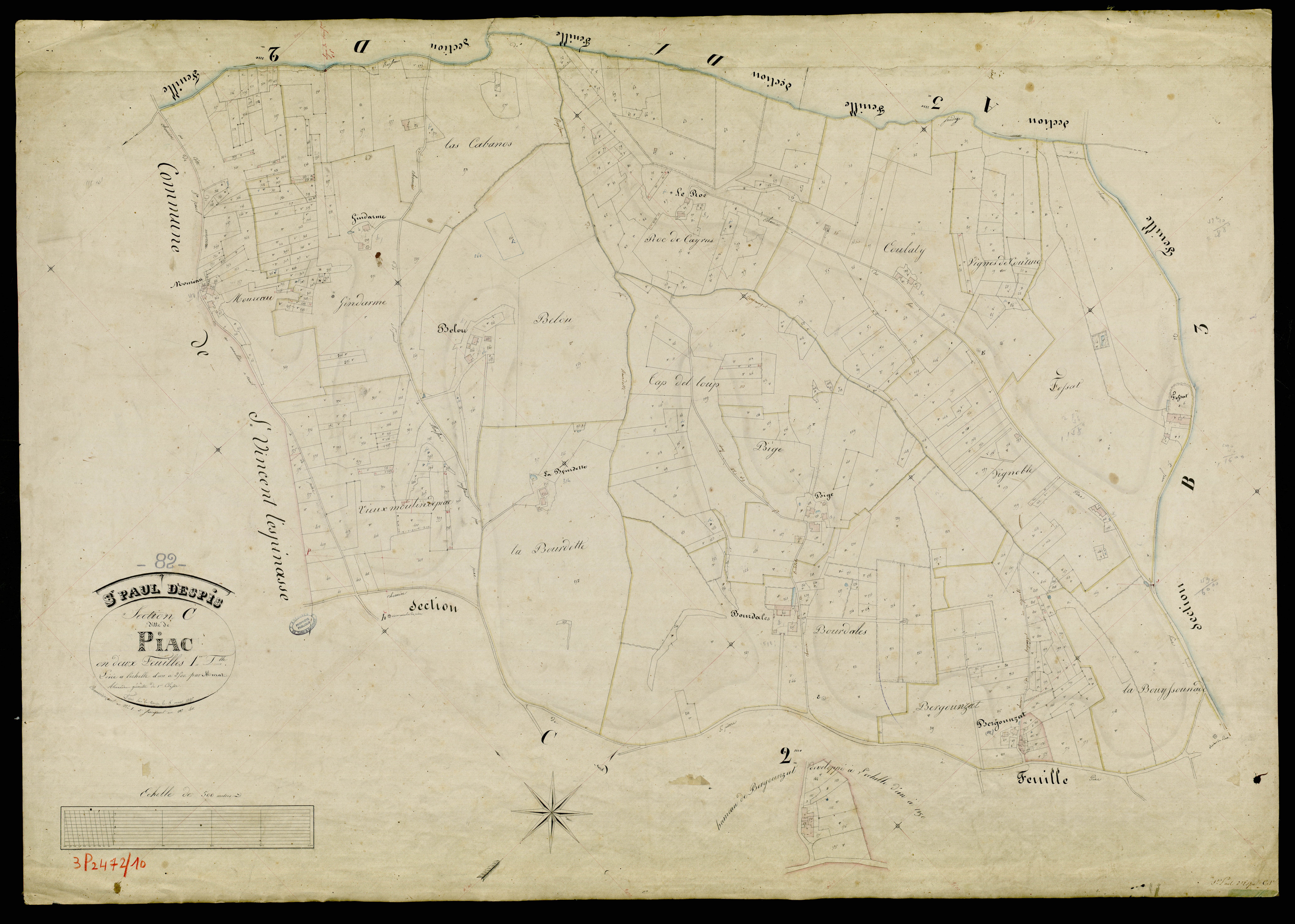 Saint-Paul-d'Espis - Section C - Piac, 1ère feuille