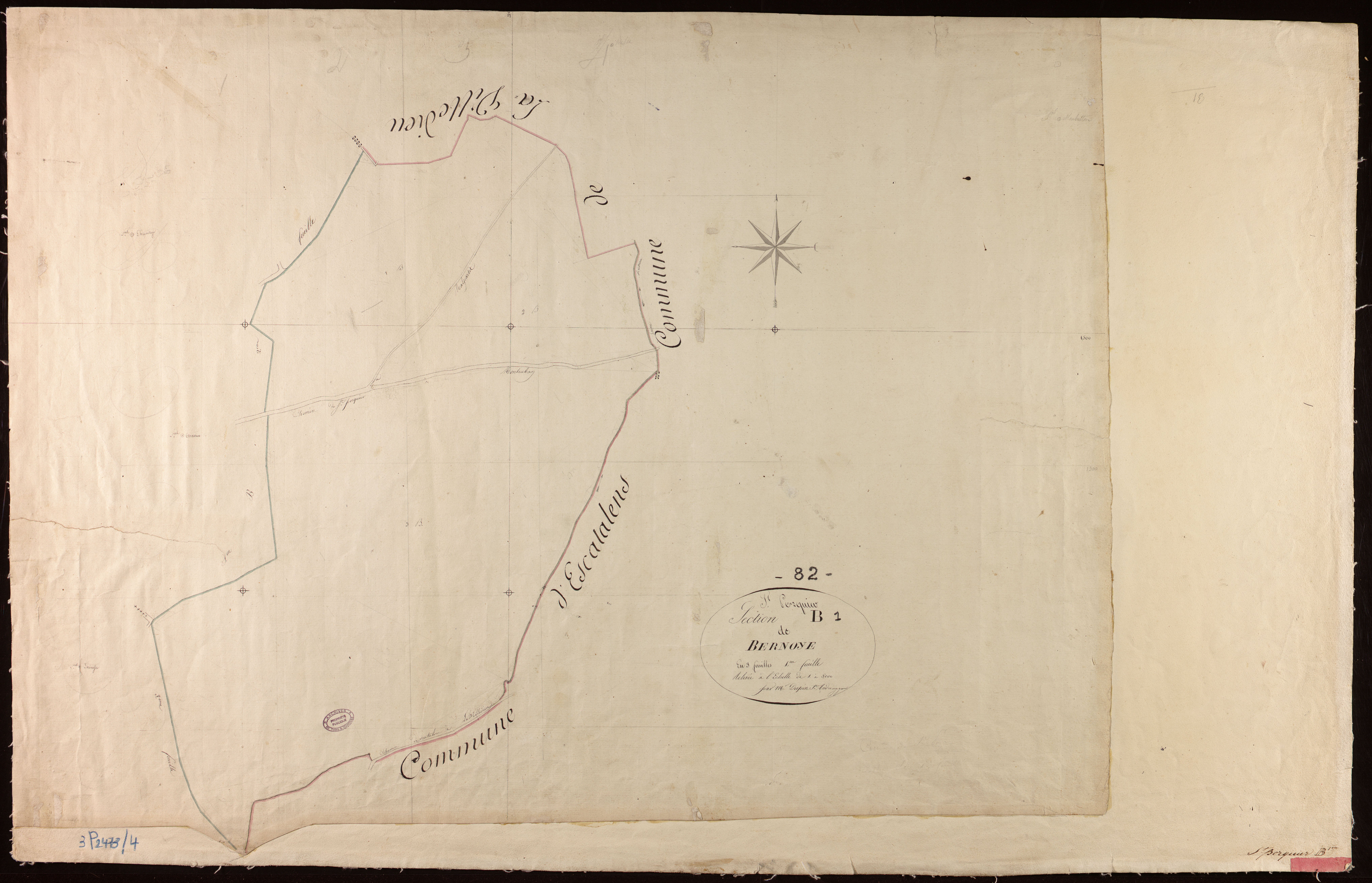 Saint-Porquier - Section B - Bernoye, 1ère feuille