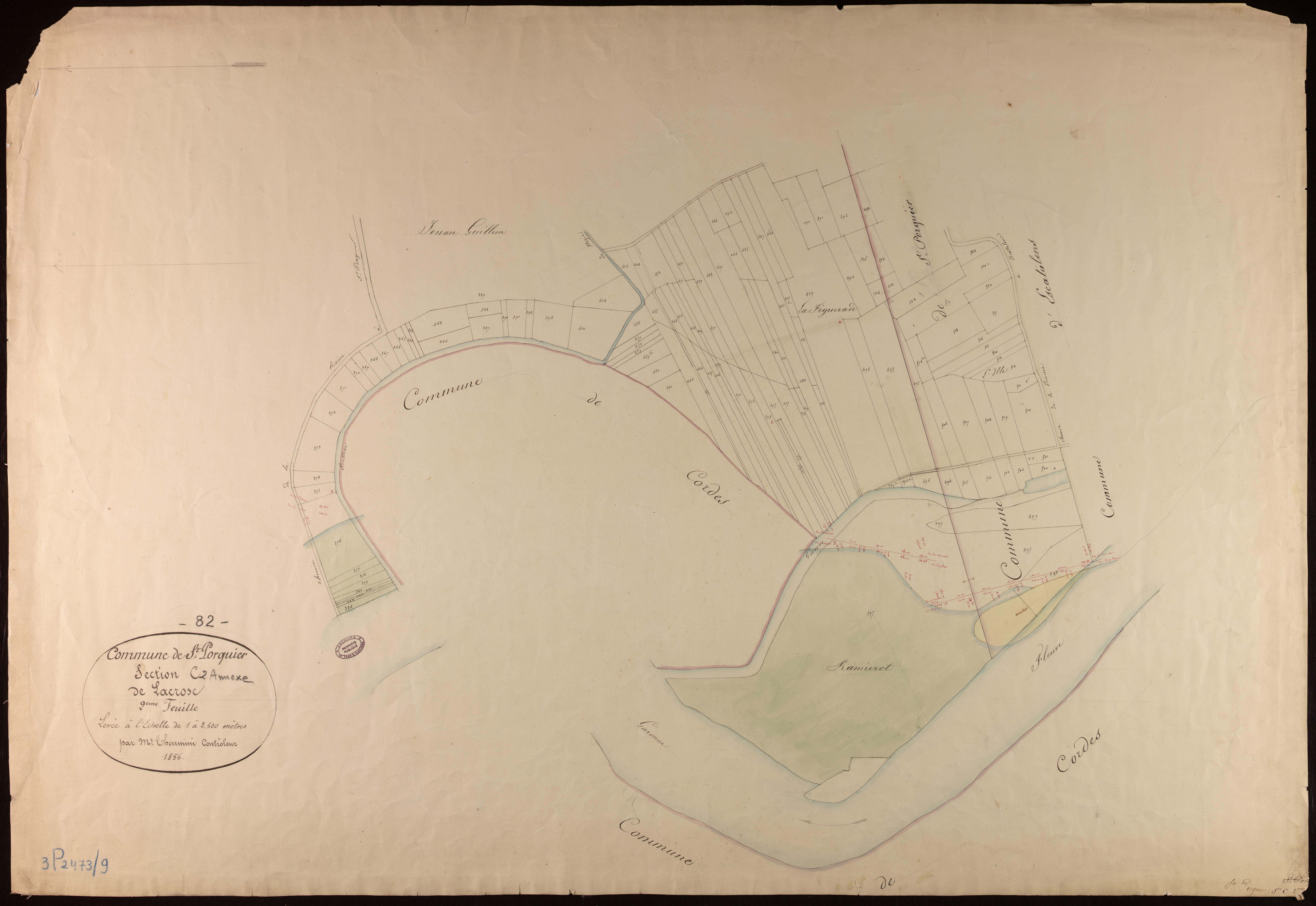 Saint-Porquier - Section C - Lacrose, 2e feuille : alluvions et corrosions