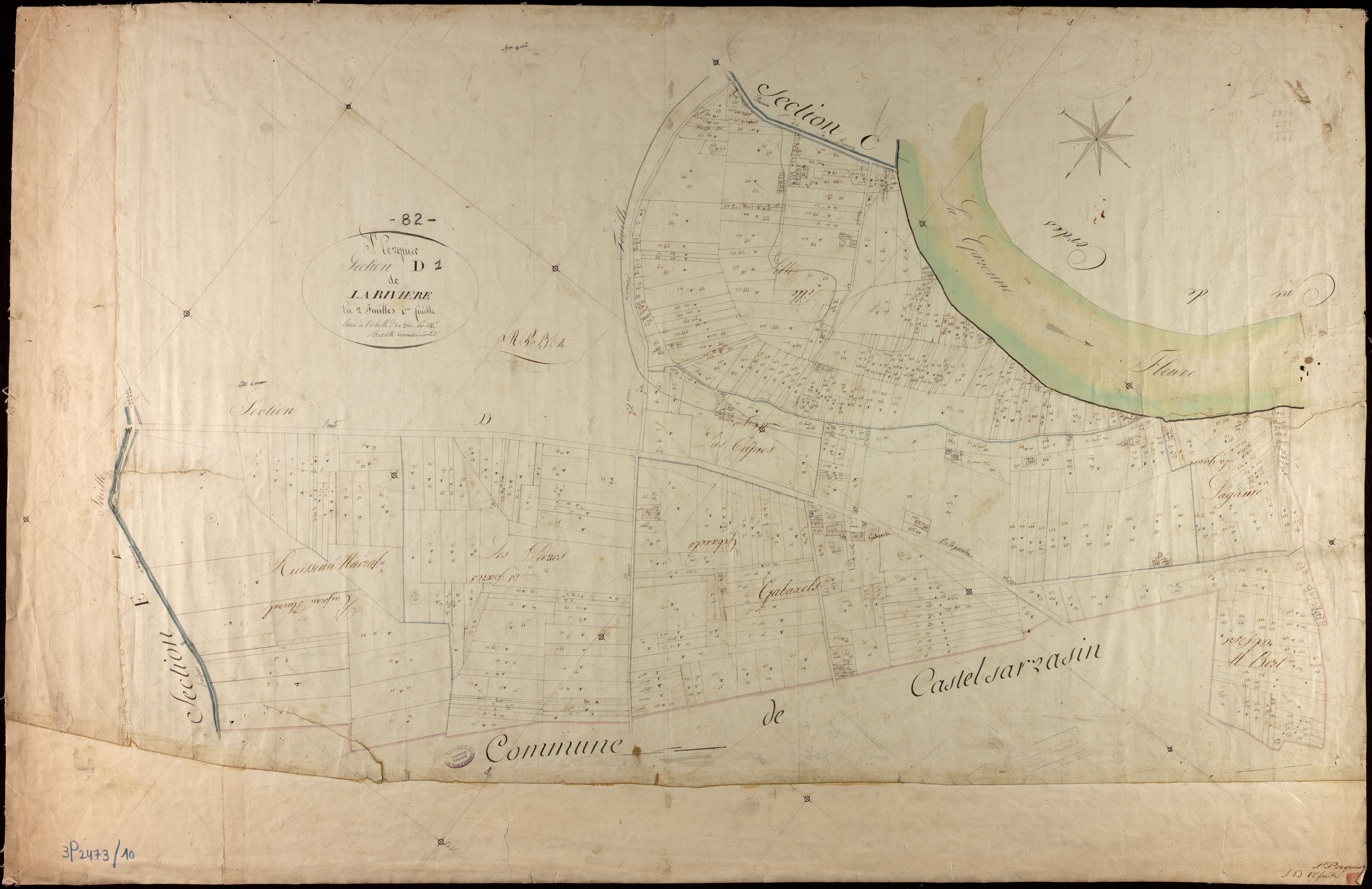 Saint-Porquier - Section D - Larivière, 1ère feuille