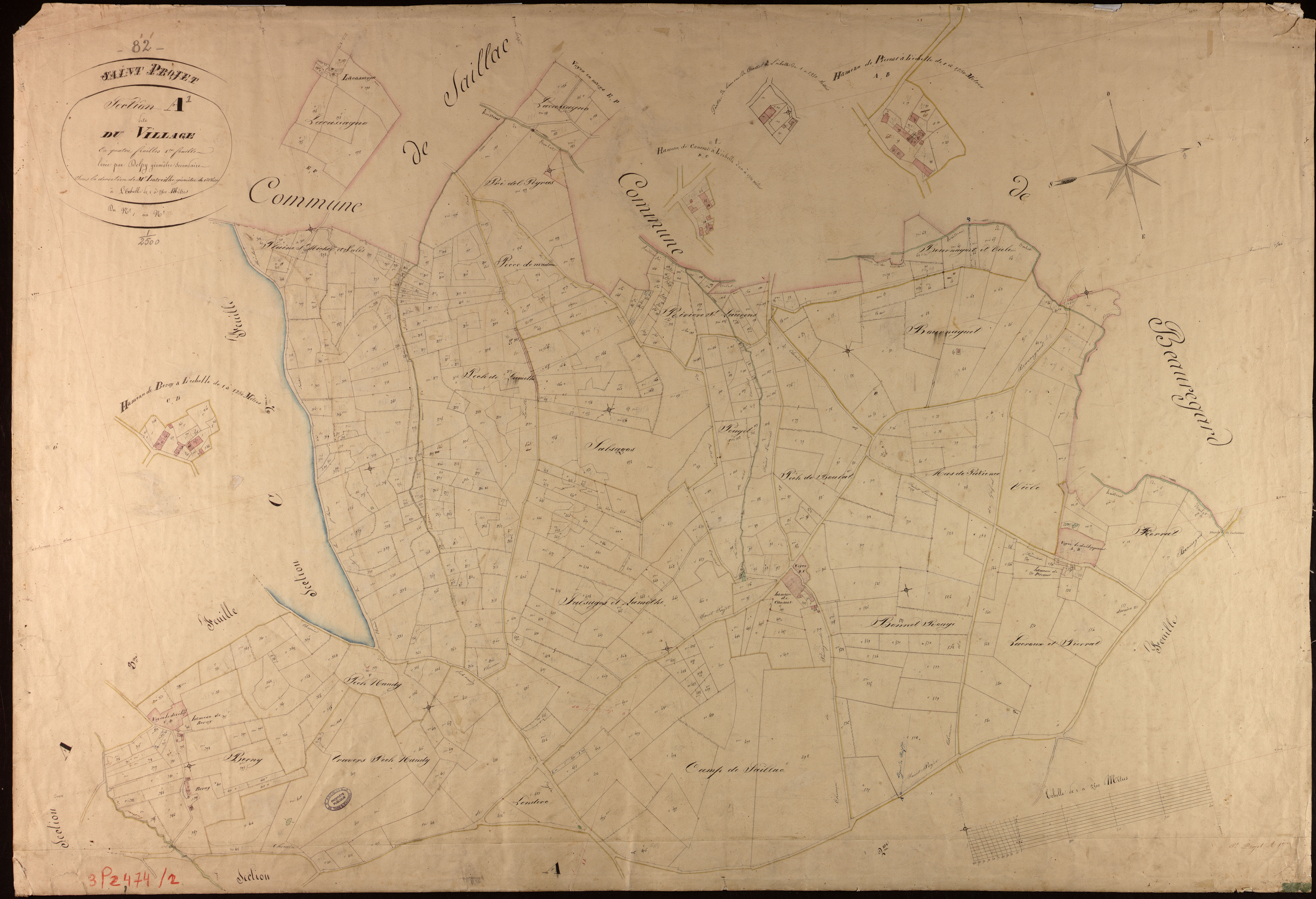 Saint-Projet - Section A - Le Village, 1ère feuille