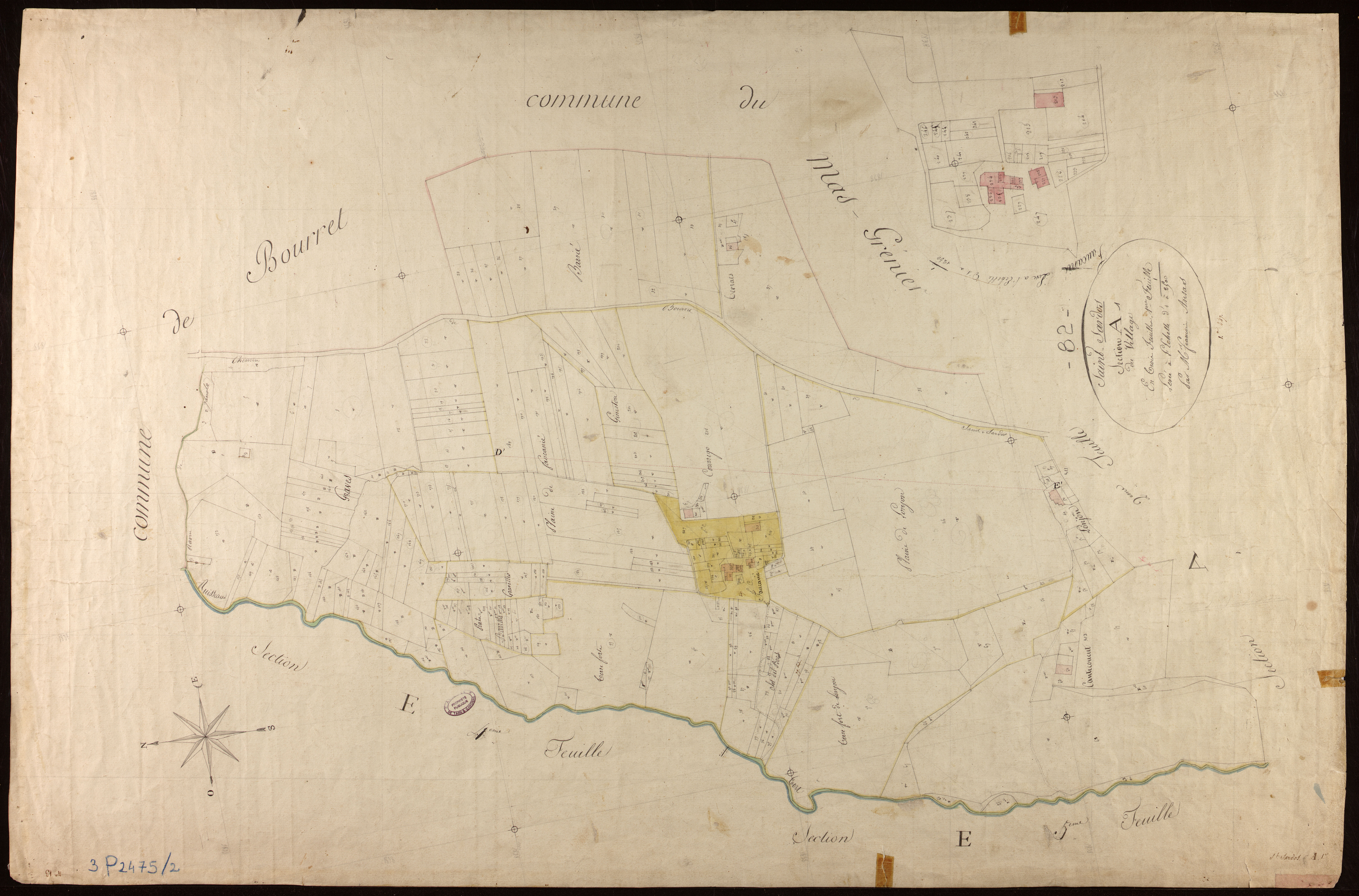 Saint-Sardos - Section A - Le Village, 1ère feuille