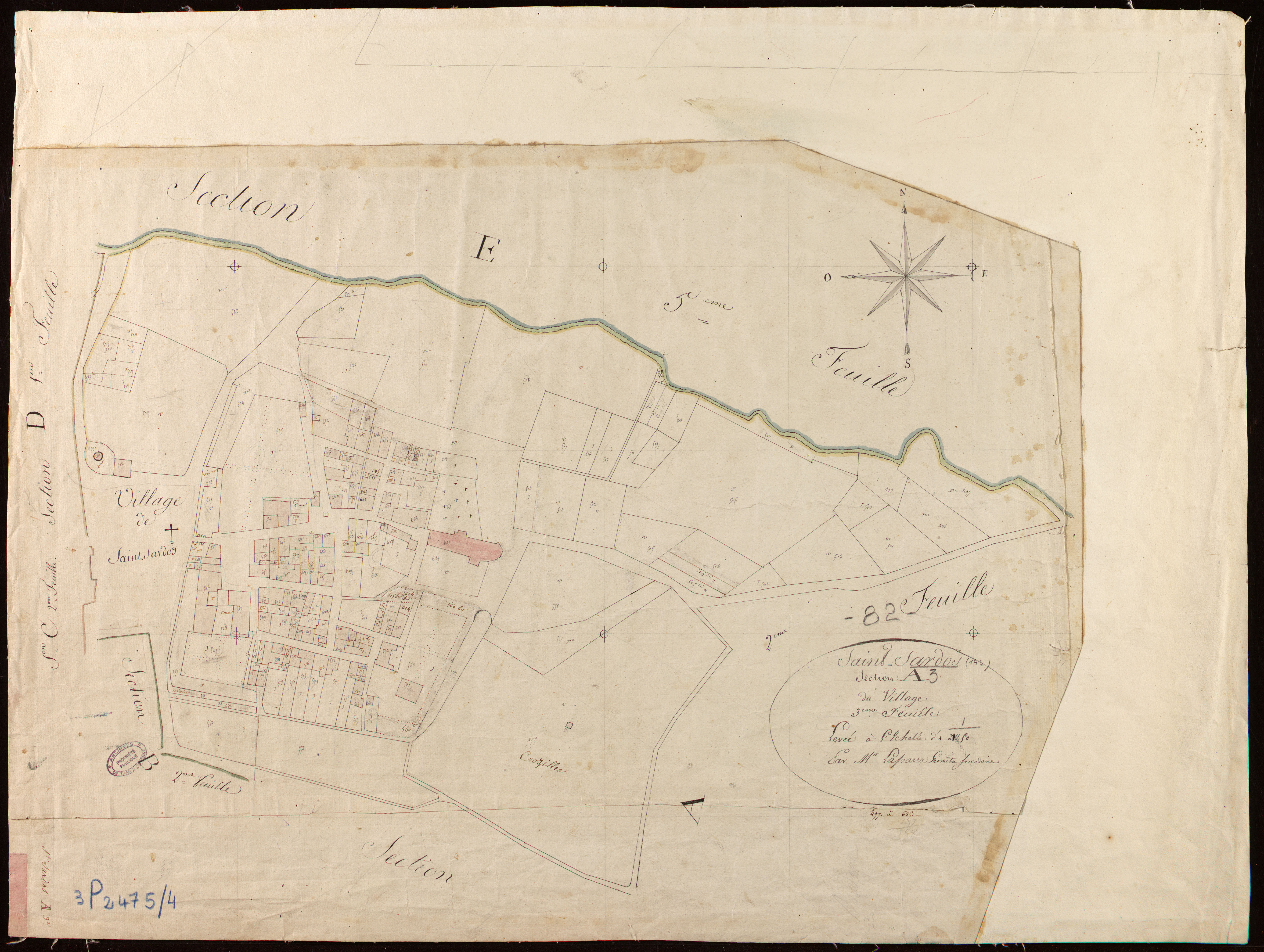 Saint-Sardos - Section A - Le Village, 3e feuille