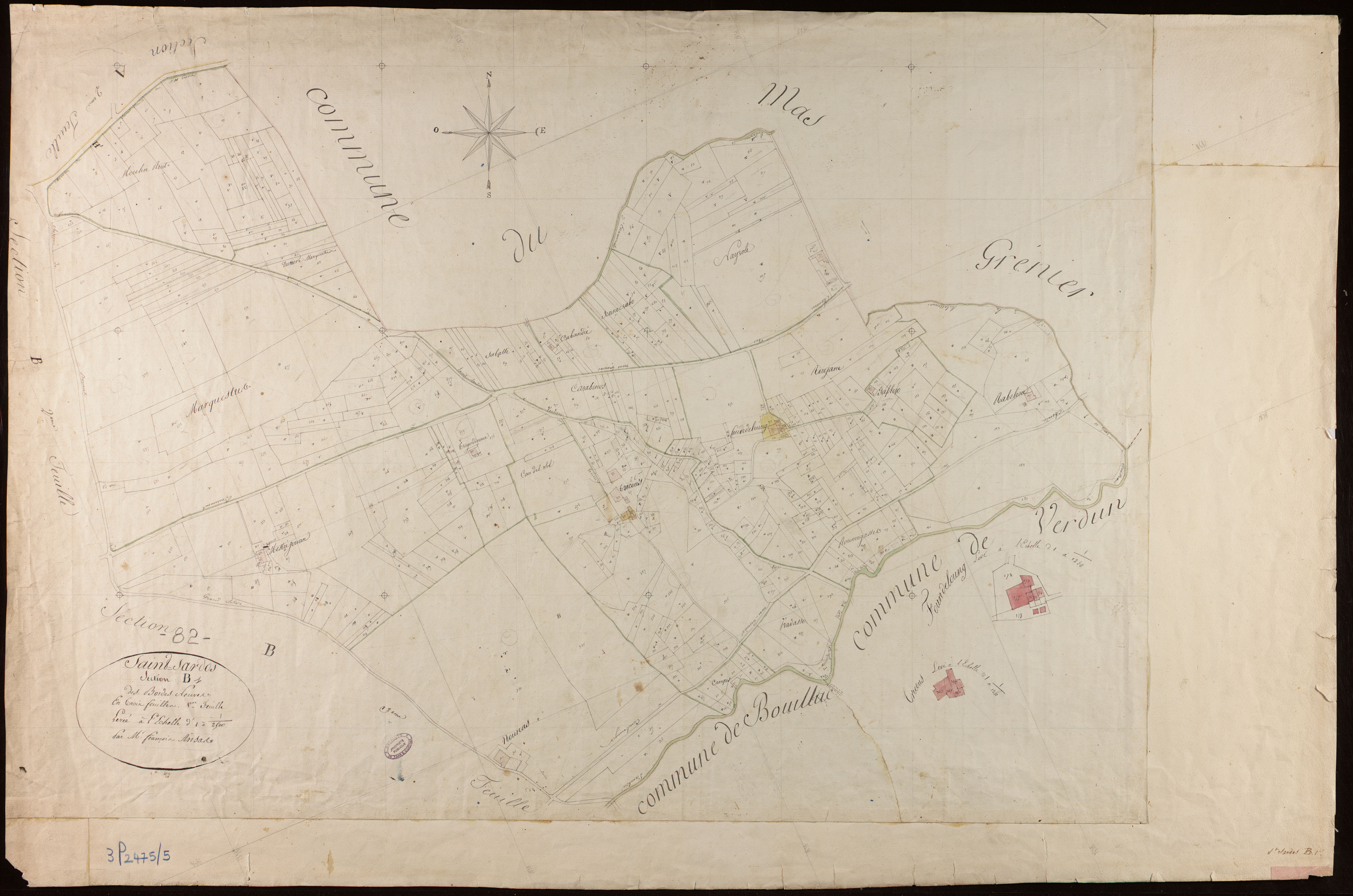 Saint-Sardos - Section B - Les Bordes Neuves, 1ère feuille