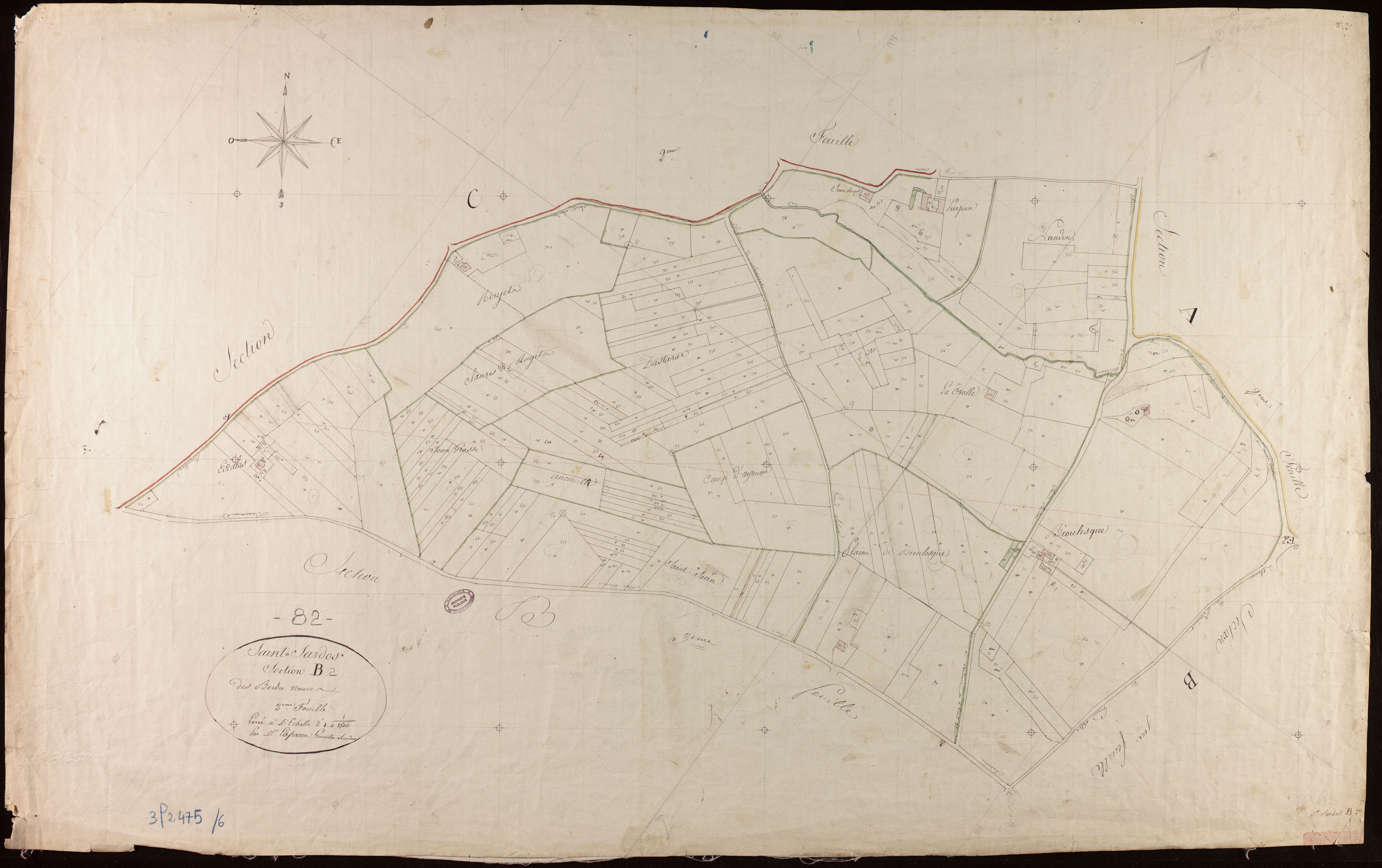 Saint-Sardos - Section B - Les Bordes Neuves, 2e feuille
