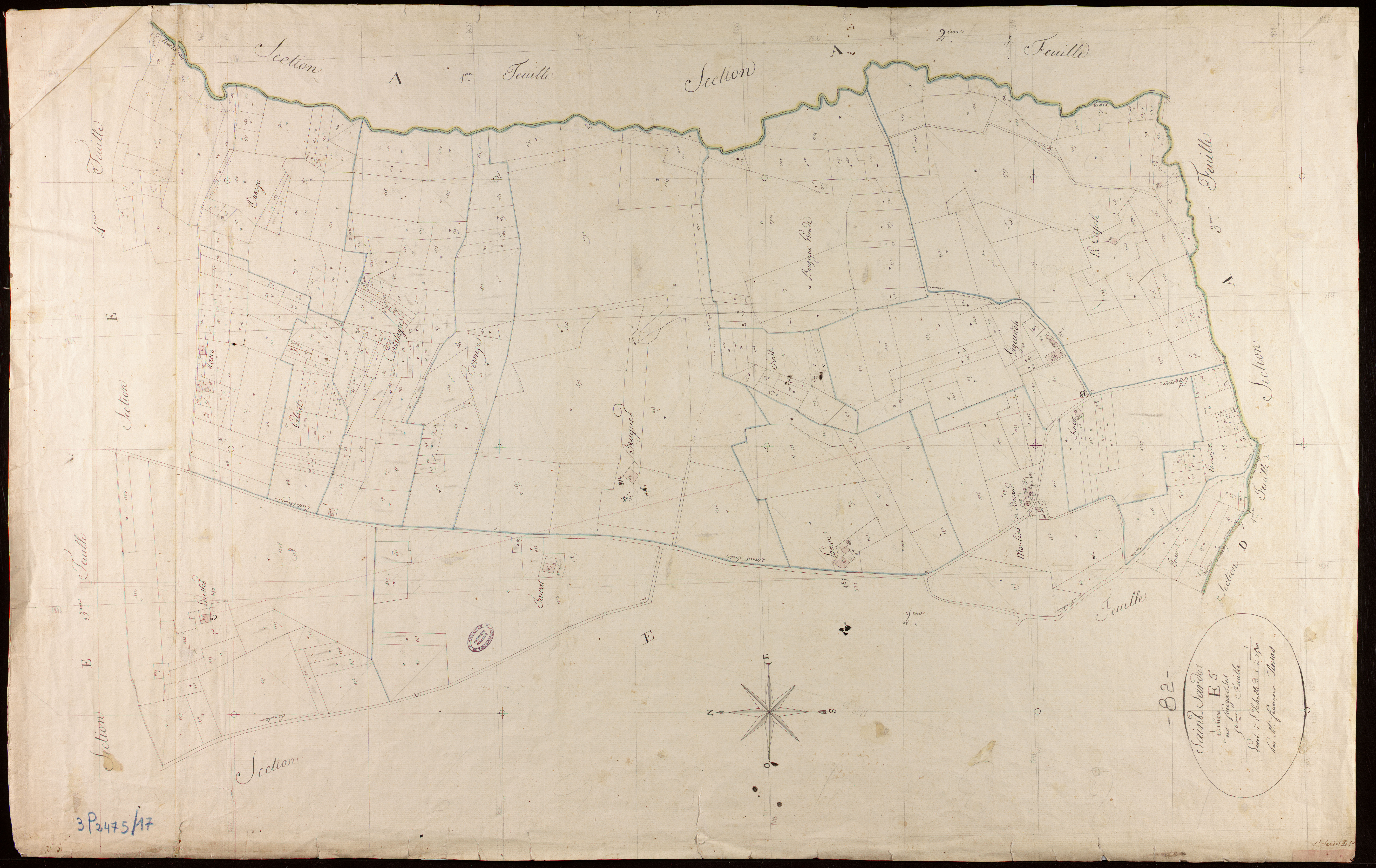 Saint-Sardos - Section E - Les Feugasses, 5e feuille