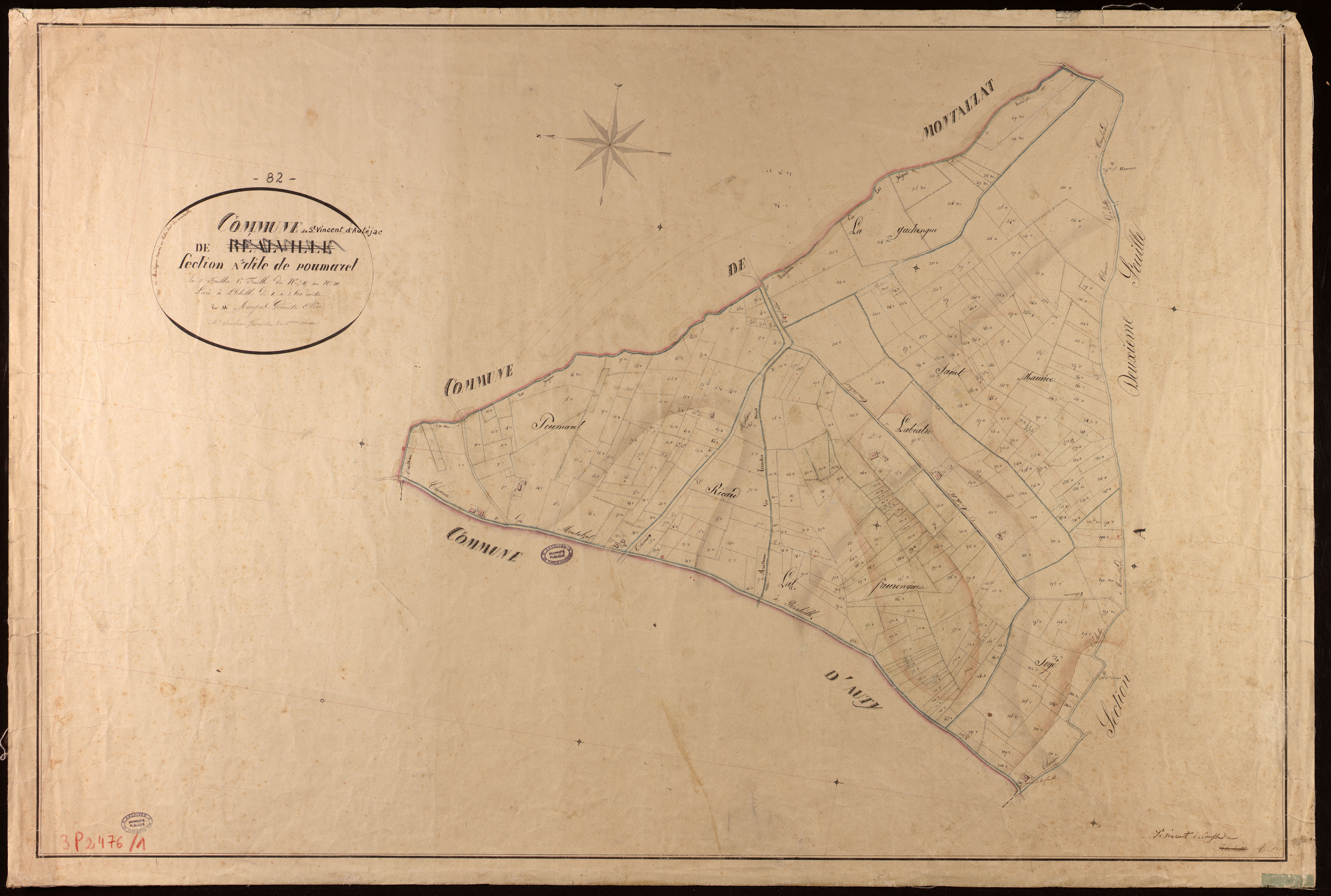 Saint-Vincent - Section A - Poumaret, 1ère feuille