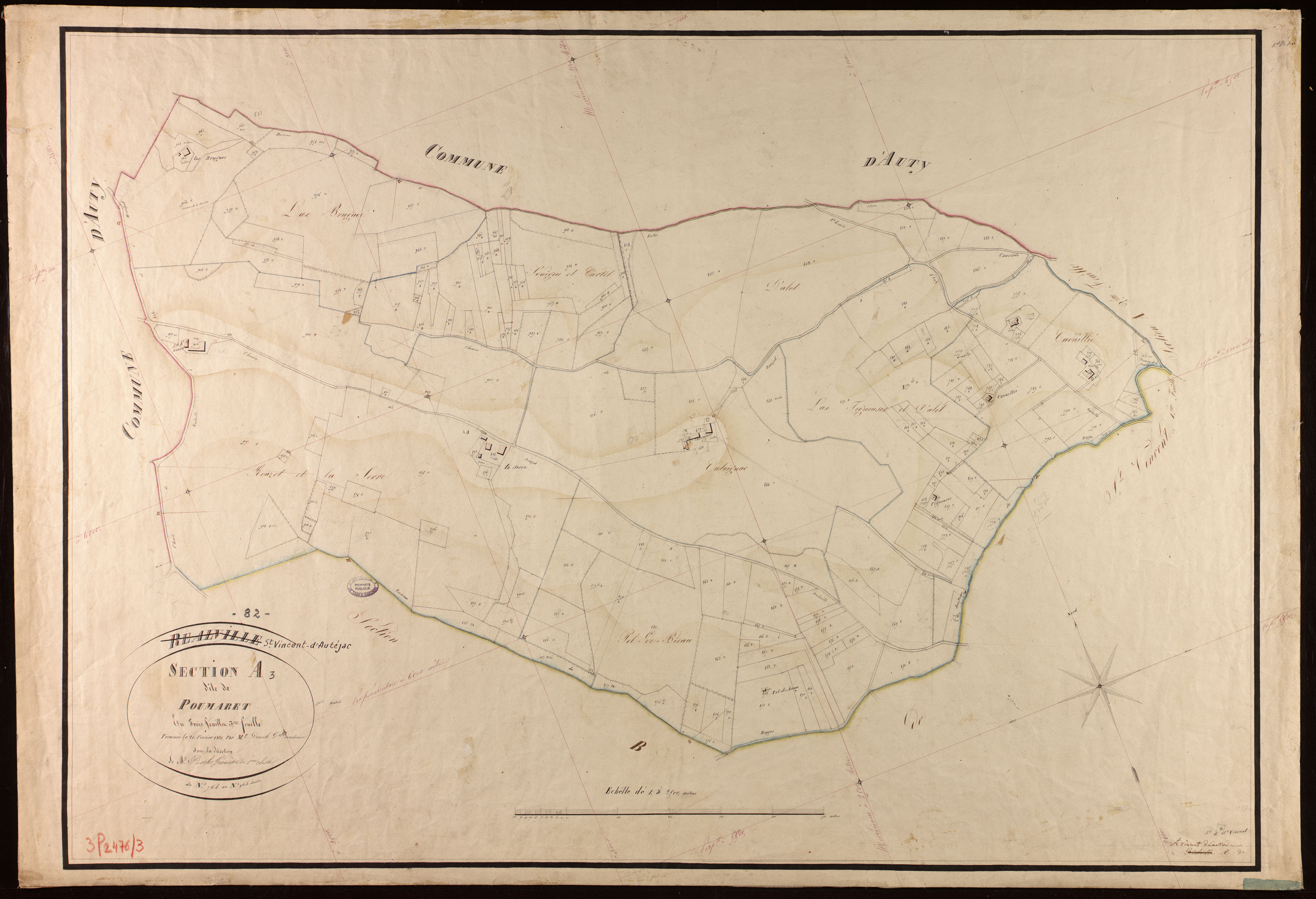 Saint-Vincent - Section A - Poumaret, 3e feuille