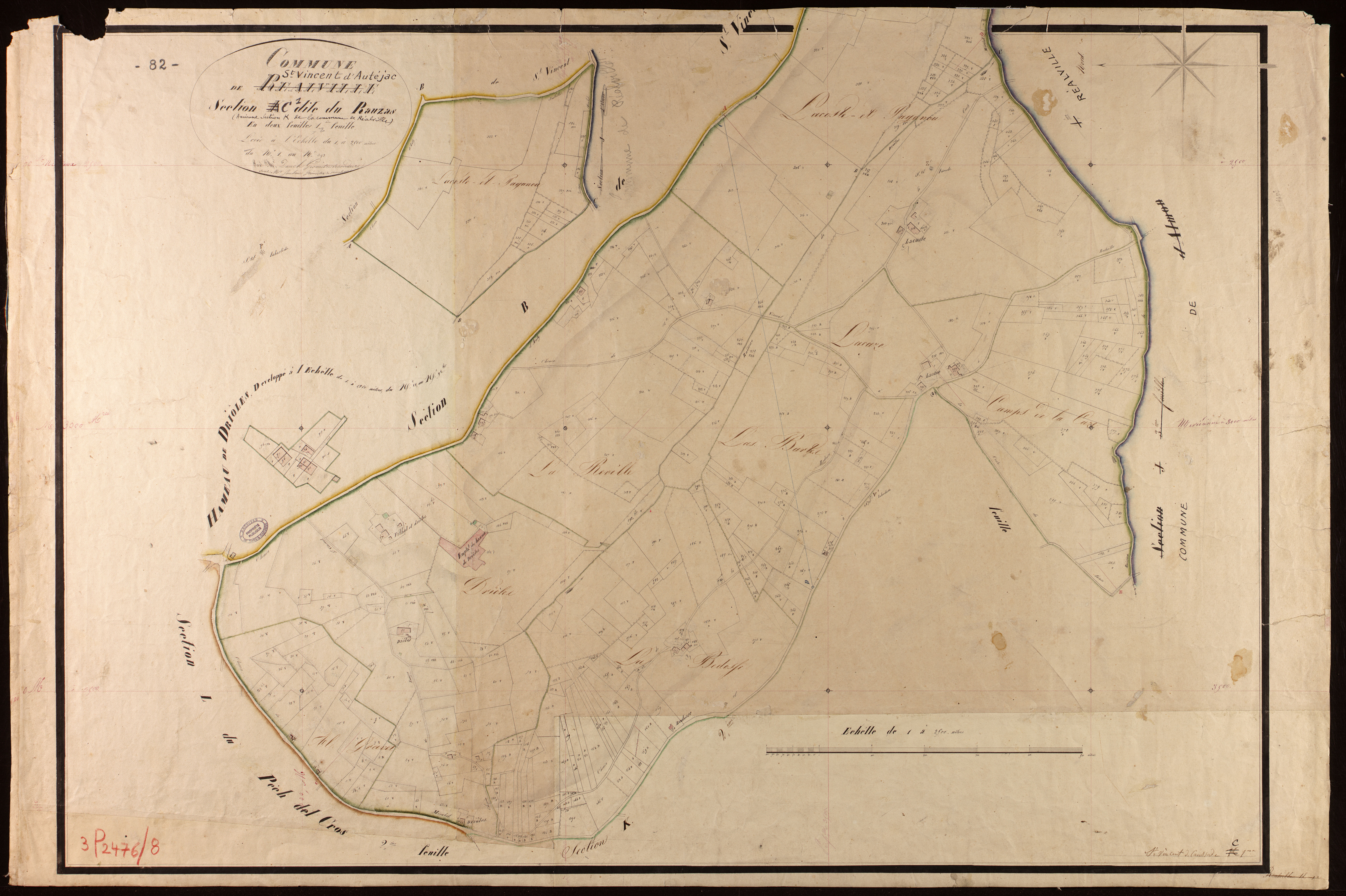 Saint-Vincent - Section C - Le Rauzas, 1ère feuille