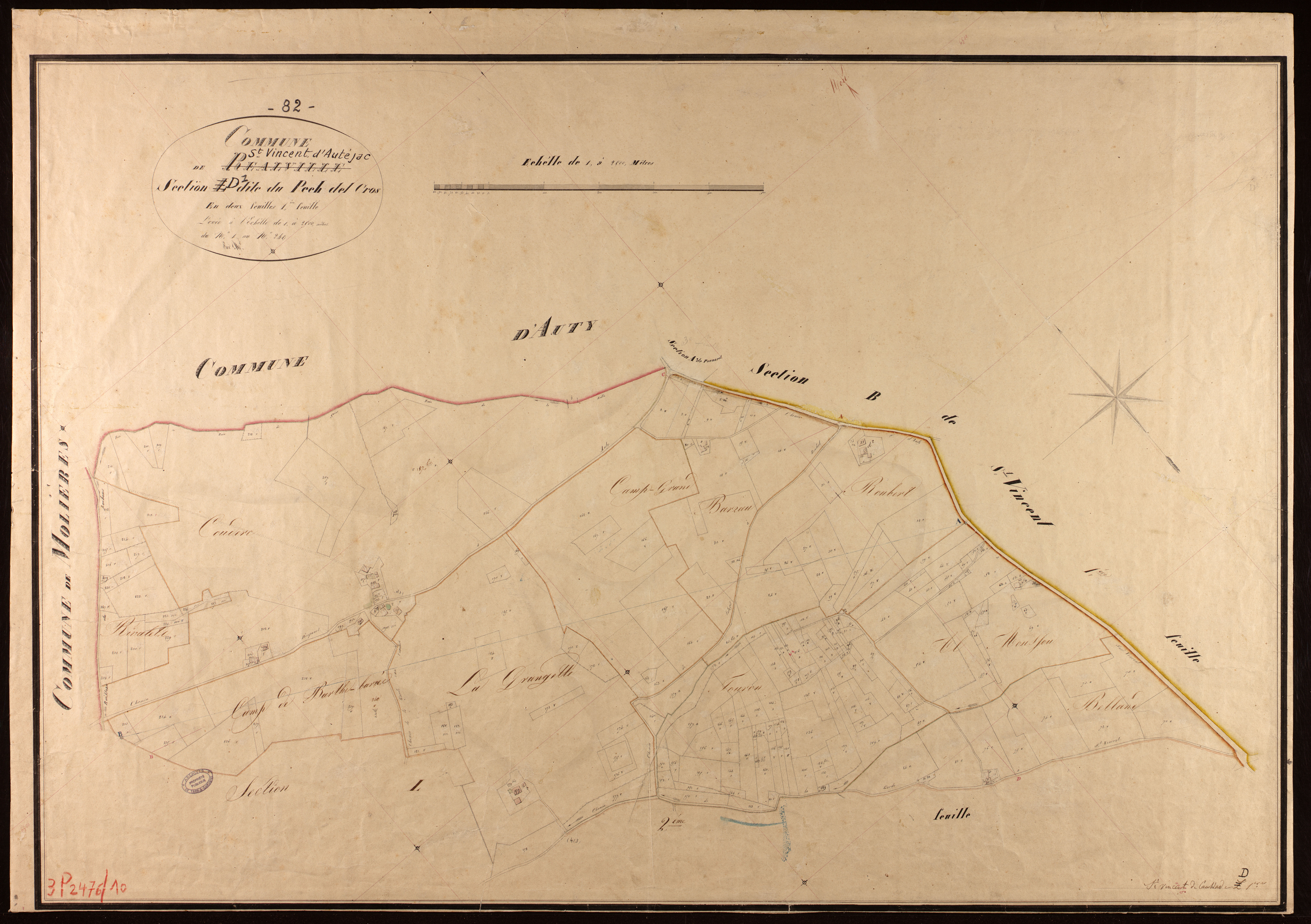 Saint-Vincent - Section D - Le Pech del Cros, 1ère feuille